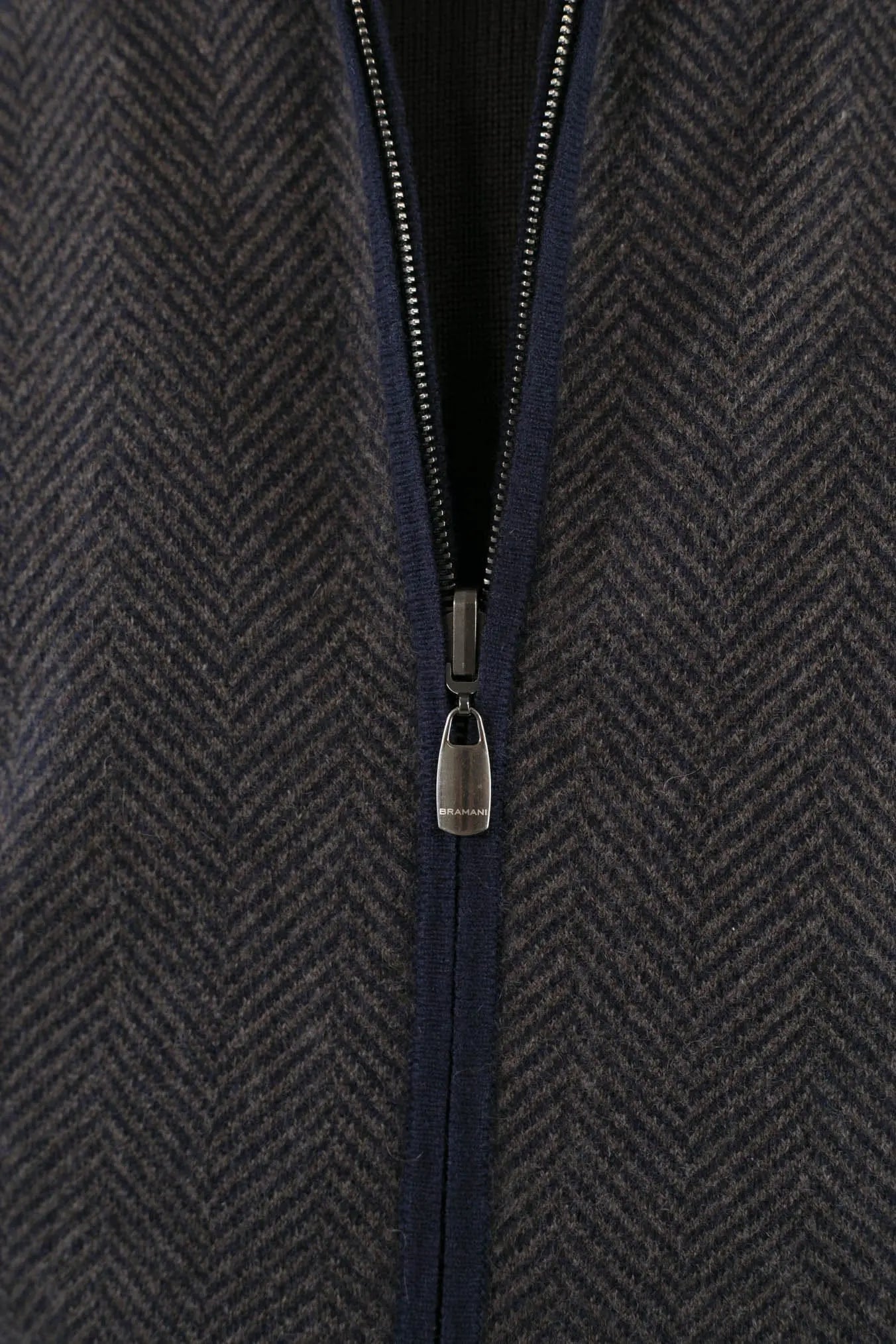 Pullover Reversibile Full Zip Blu/Marrone Chevron - Guarino Store