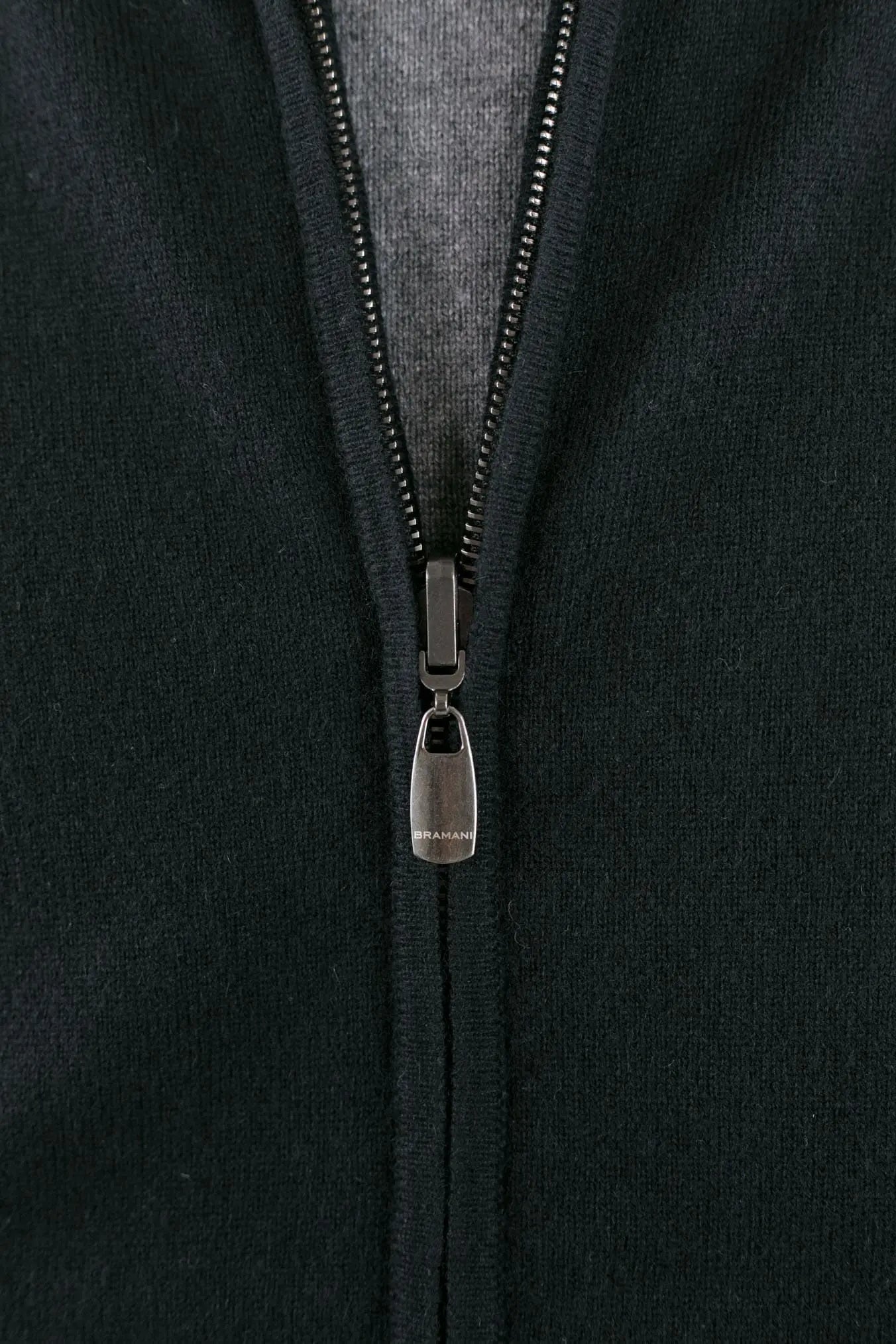 Pullover Reversibile Full Zip Nero/Grigio Chevron - Guarino Store