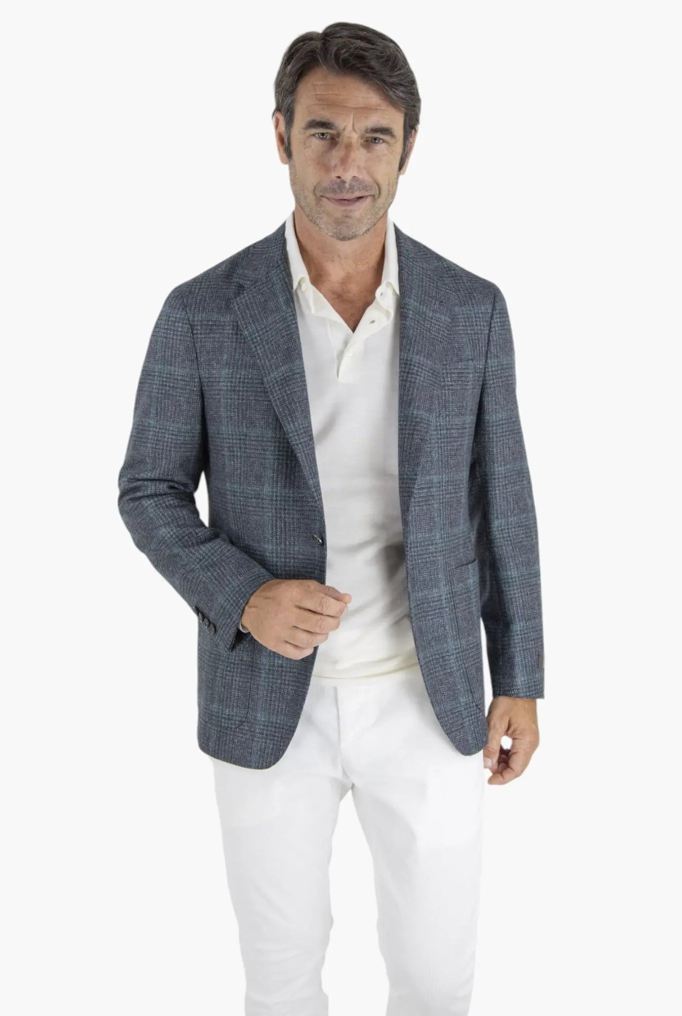 Giacca Principe di Galles Lana Blu Verde - Guarino Store