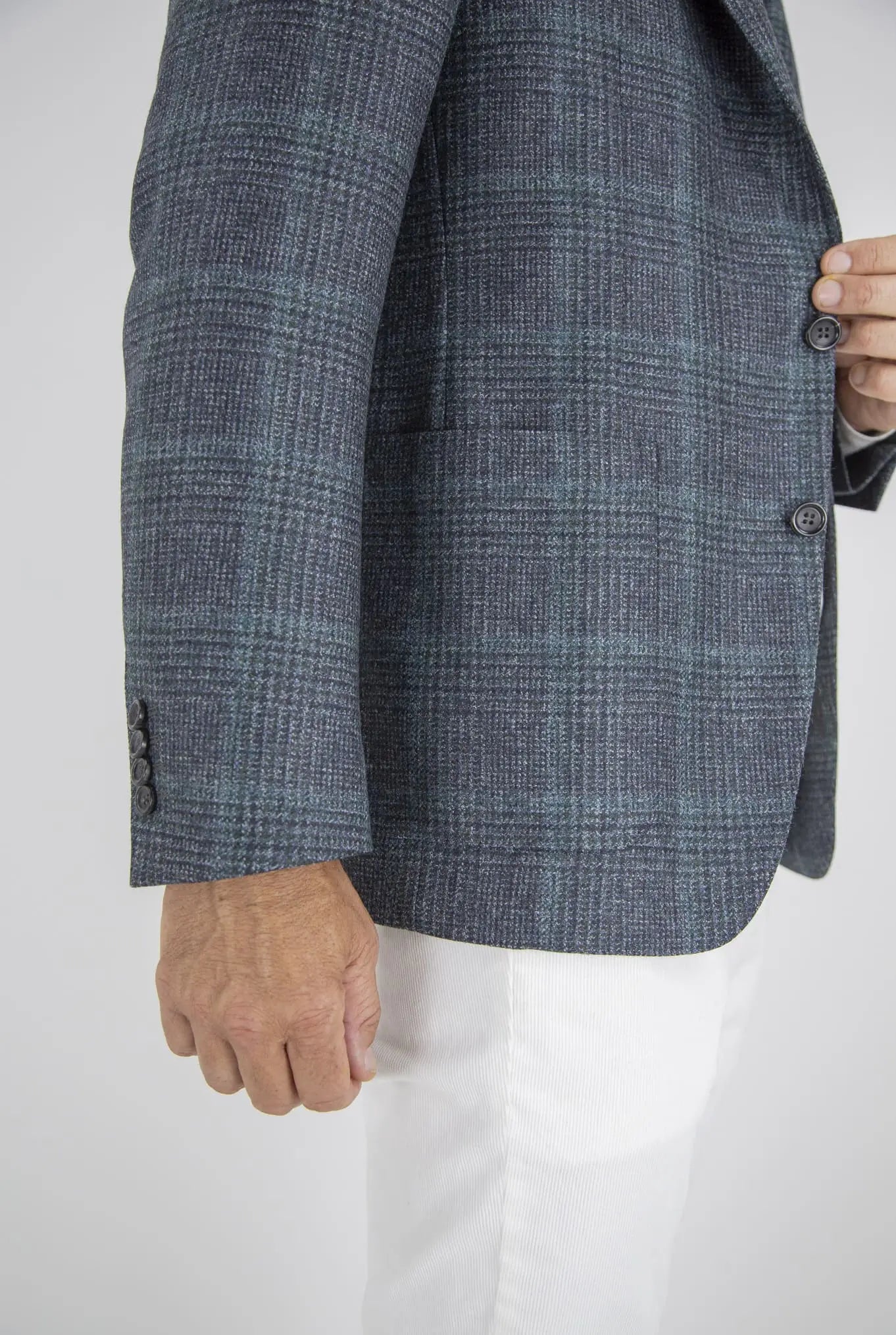 Giacca Principe di Galles Lana Blu Verde - Guarino Store