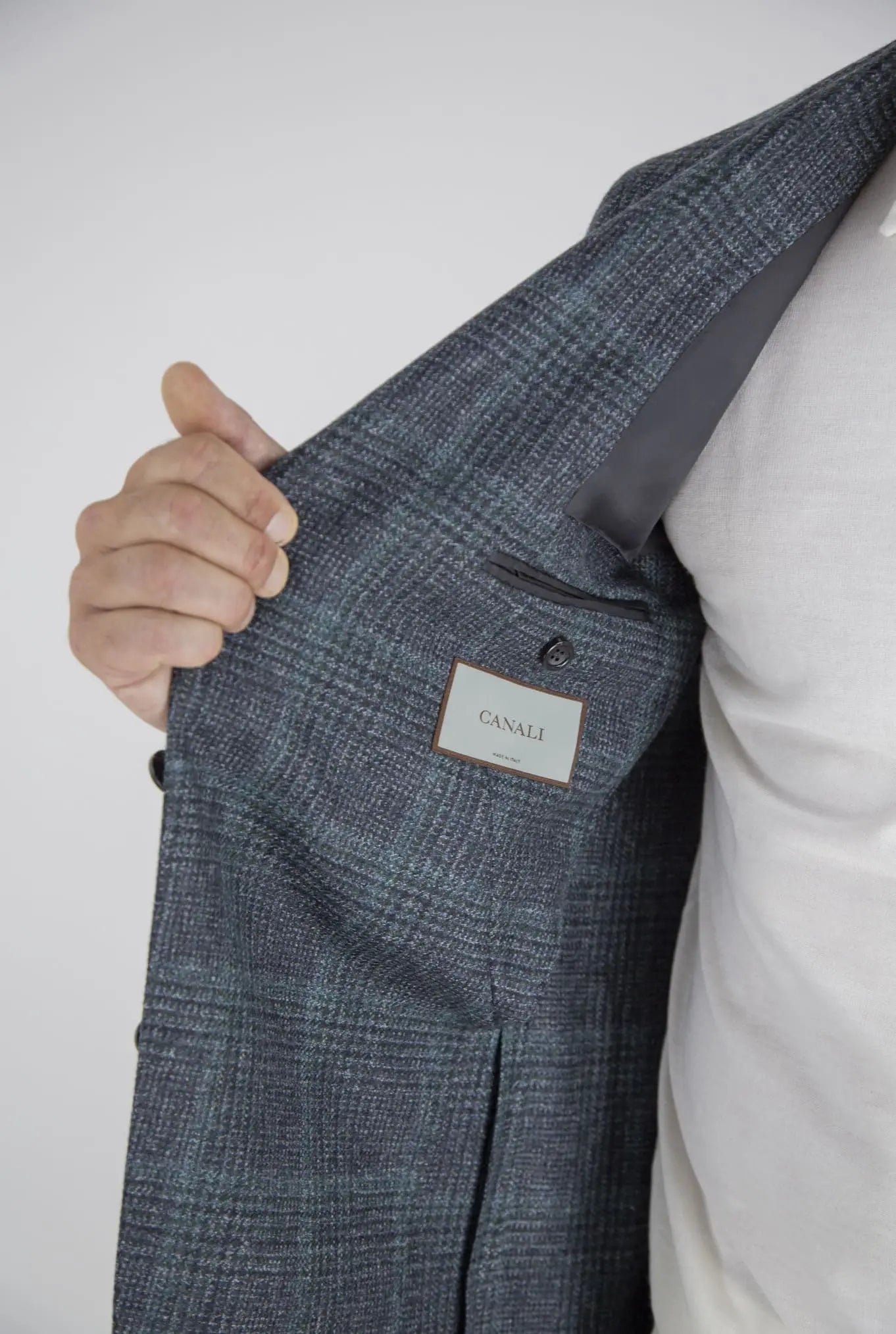 Giacca Principe di Galles Lana Blu Verde - Guarino Store