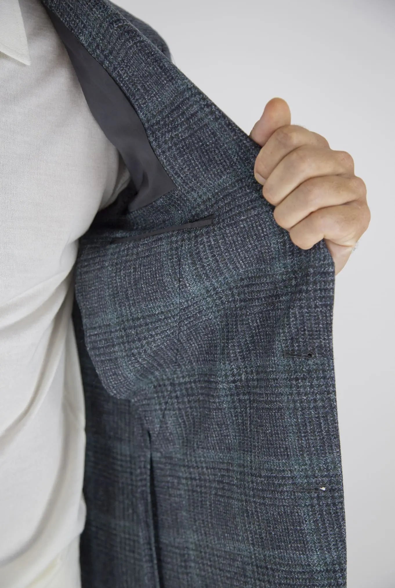 Giacca Principe di Galles Lana Blu Verde - Guarino Store