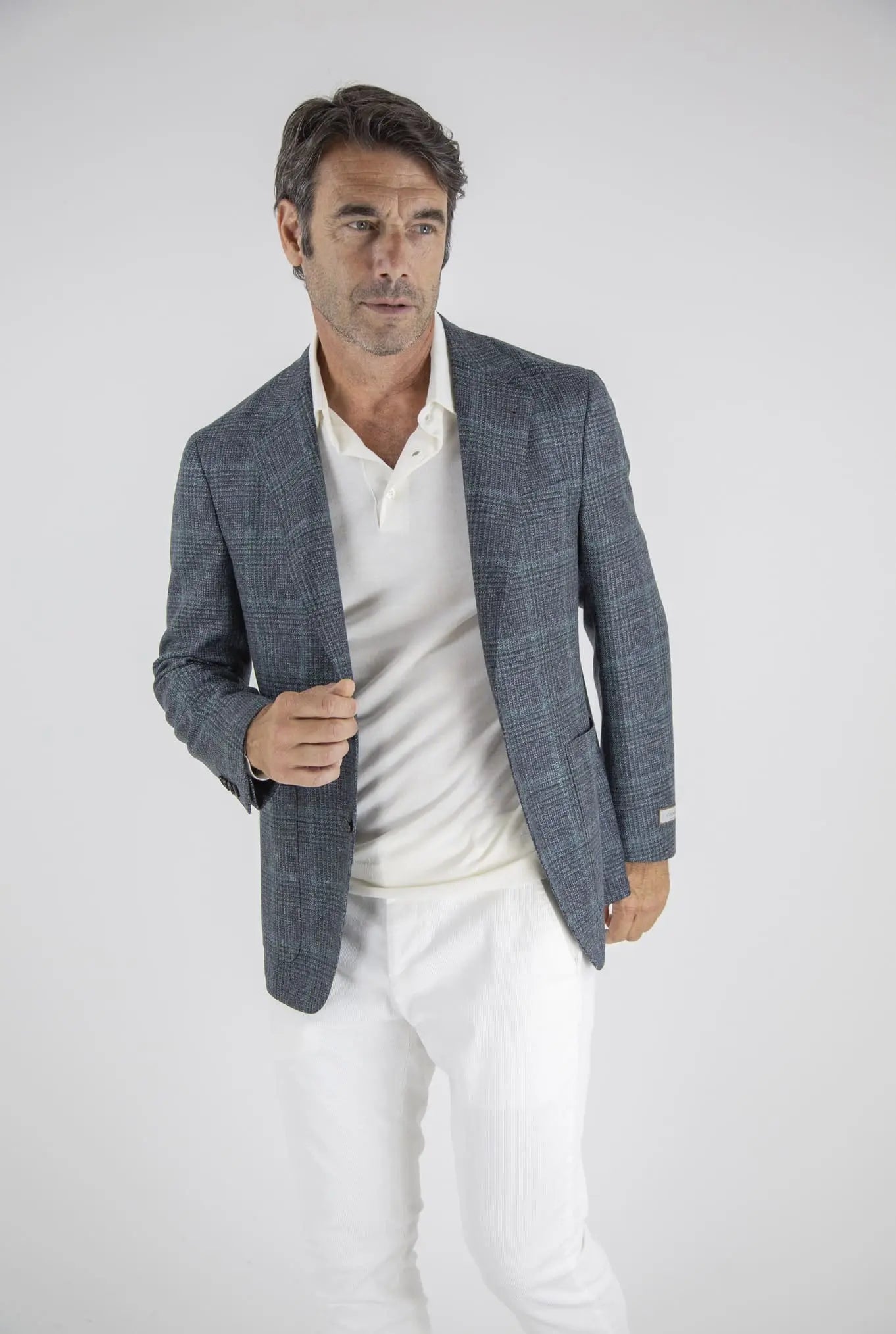 Giacca Principe di Galles Lana Blu Verde - Guarino Store