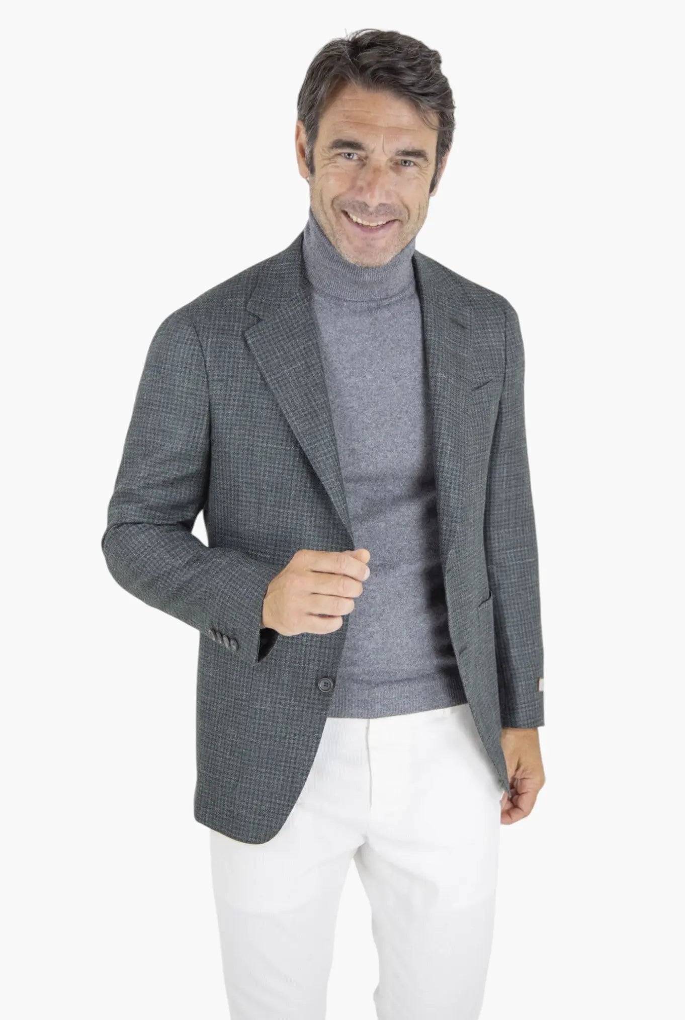 Giacca Pied de Poule Lana Seta Lino - Guarino Store