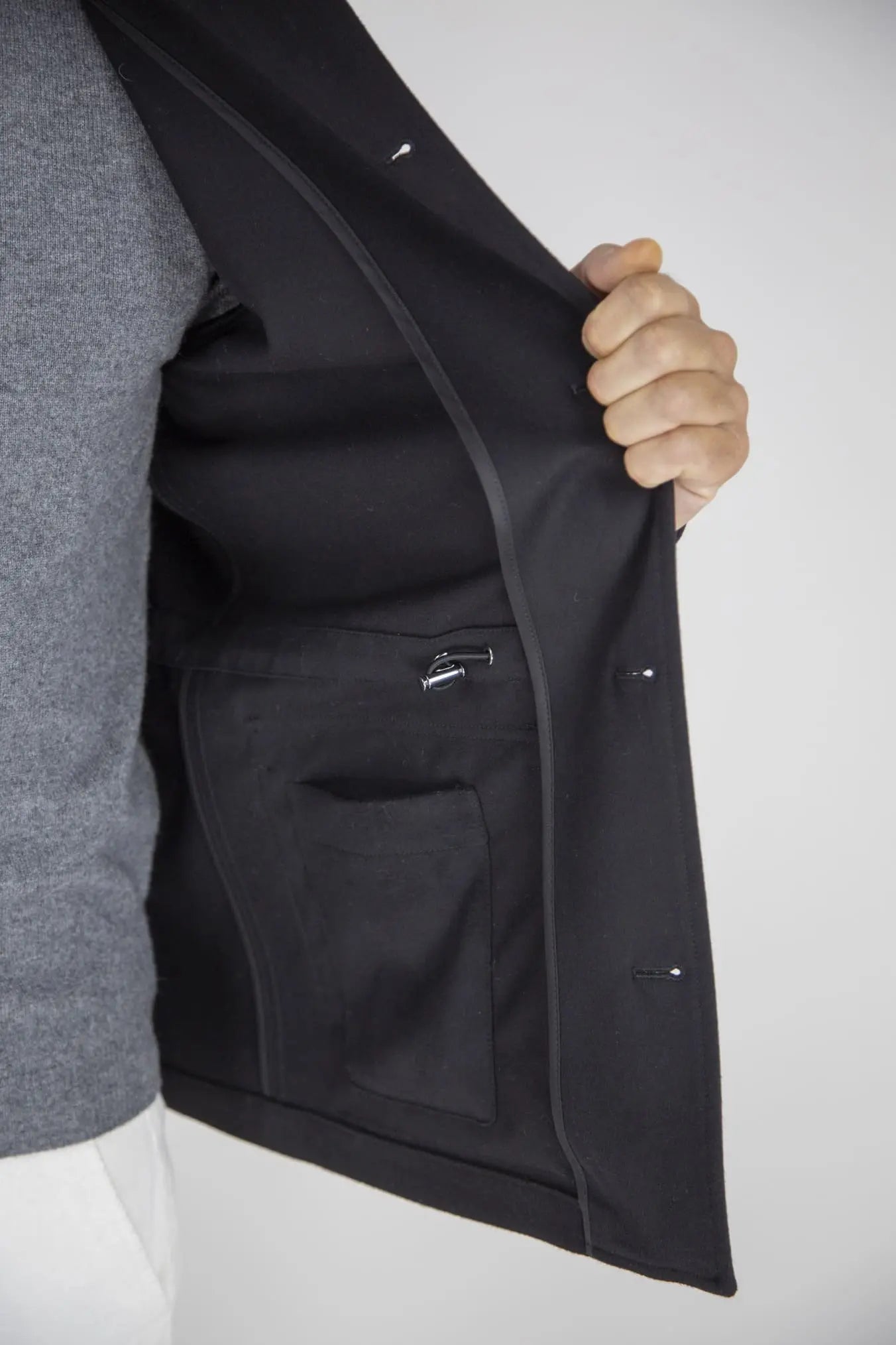Overshirt in Lana Super 170's e Cashmere Blu Scuro - Guarino Store