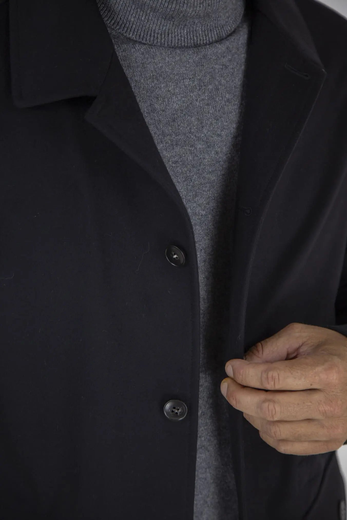 Overshirt in Lana Super 170's e Cashmere Blu Scuro - Guarino Store