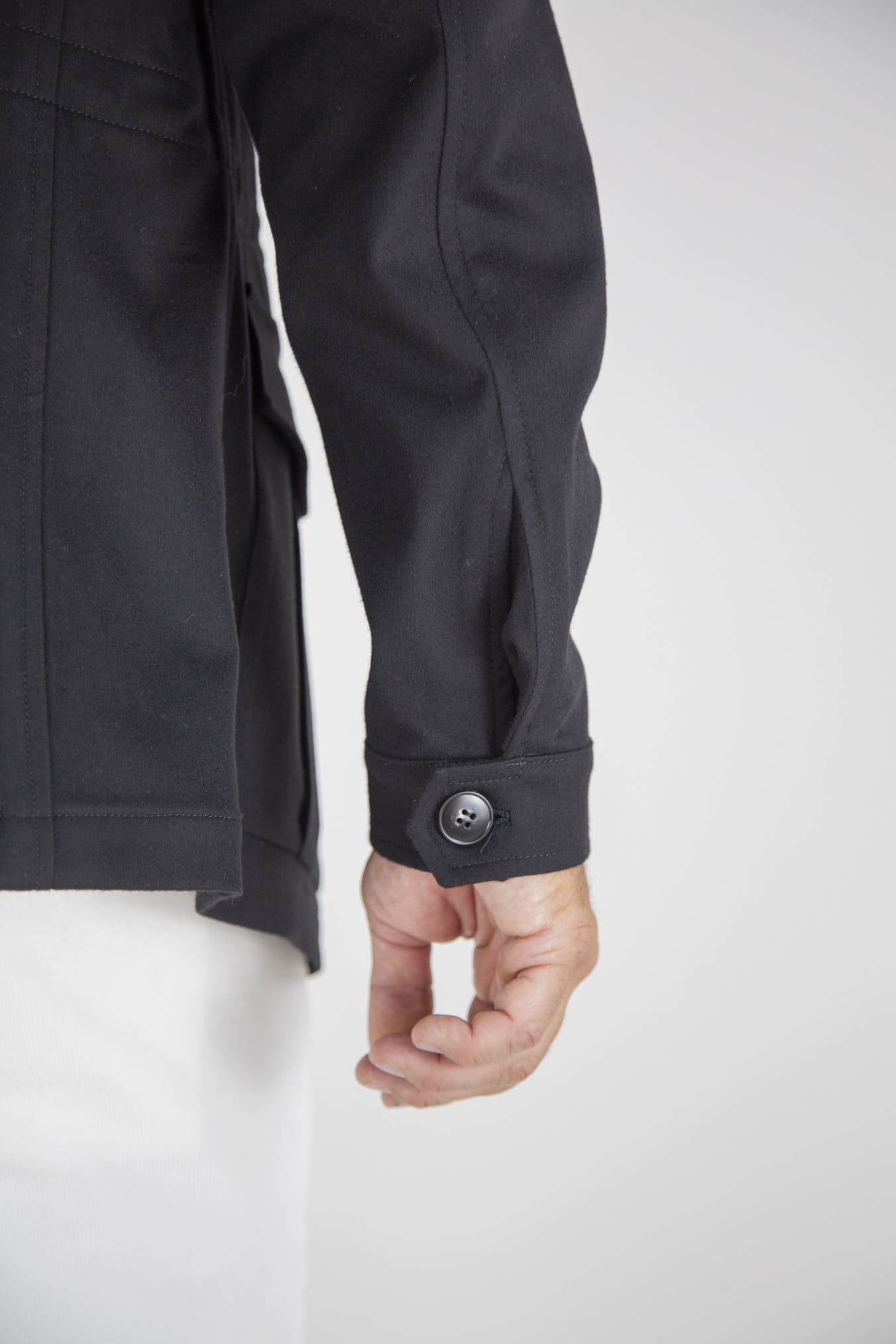 Overshirt in Lana Super 170's e Cashmere Blu Scuro - Guarino Store