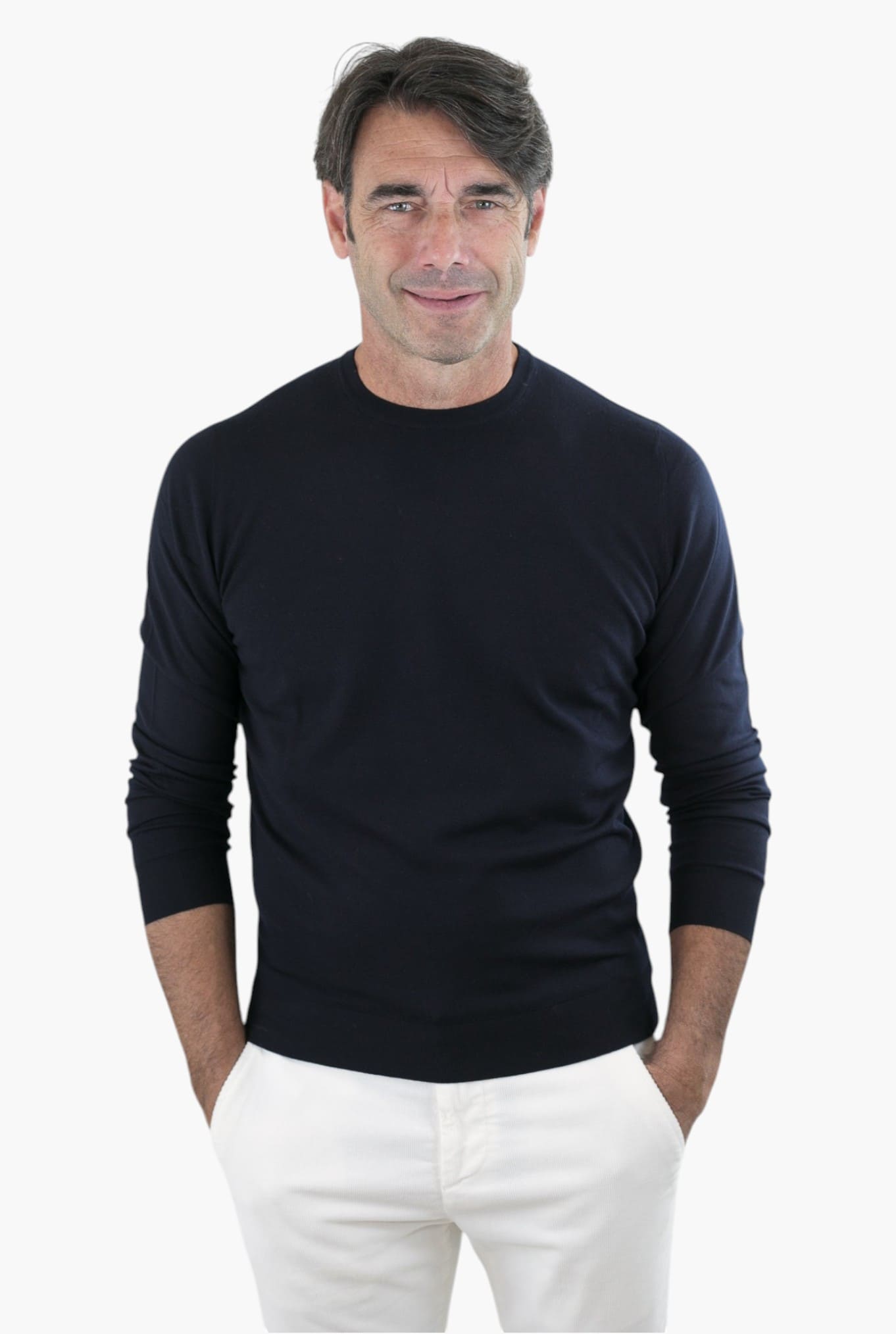 Girocollo Kid Wool 12.8 Micron Blu Scuro - Guarino Store