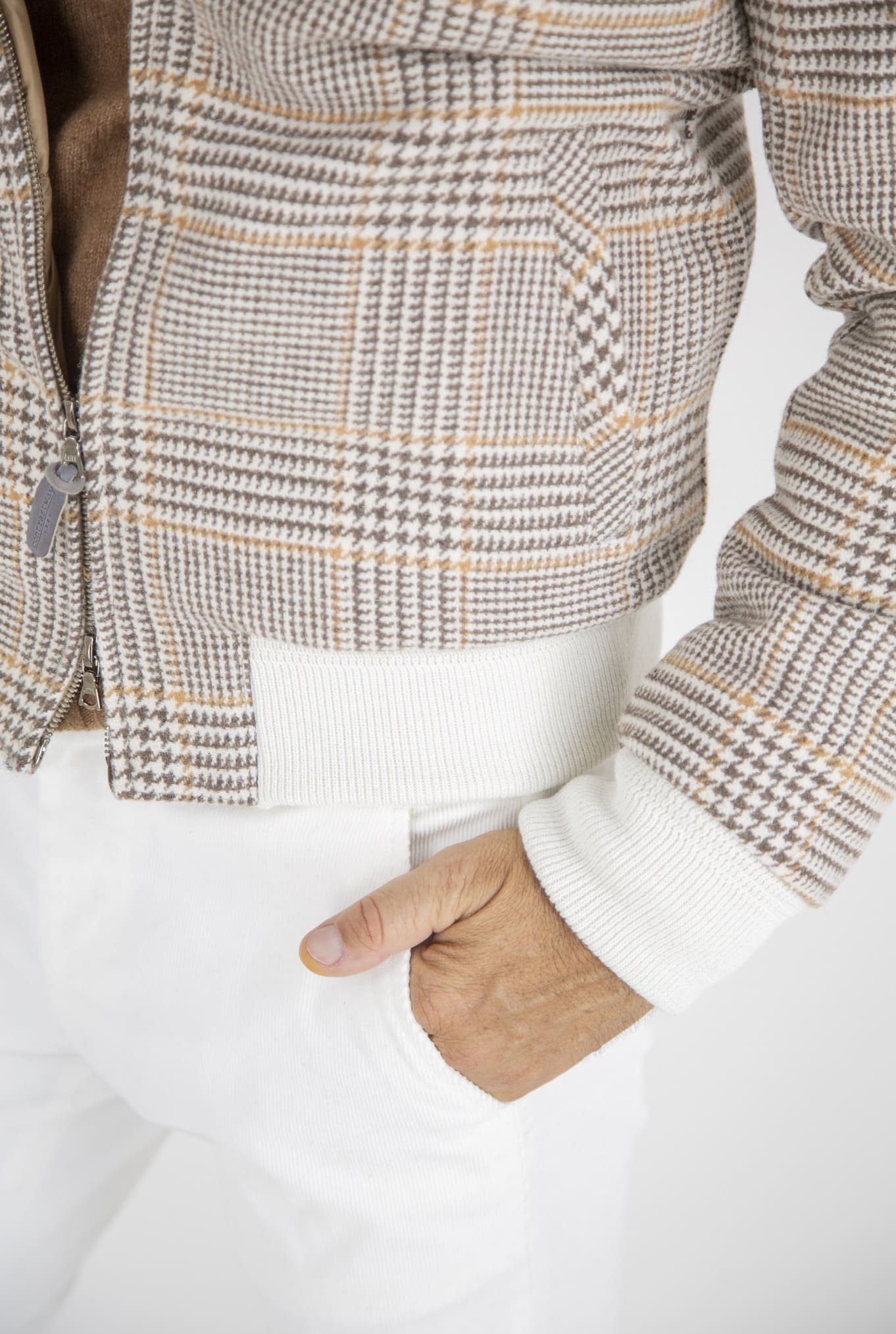 Bomber Principe di Galles Imbottito in Piuma d'Oca - Guarino Store