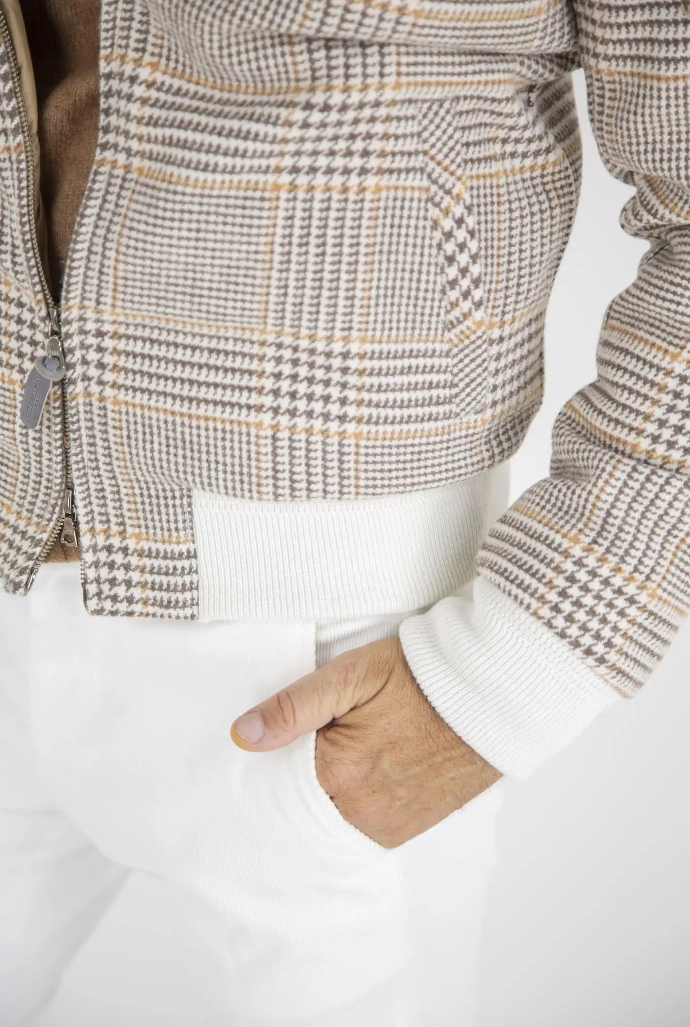 Bomber Principe di Galles Imbottito in Piuma d'Oca - Guarino Store