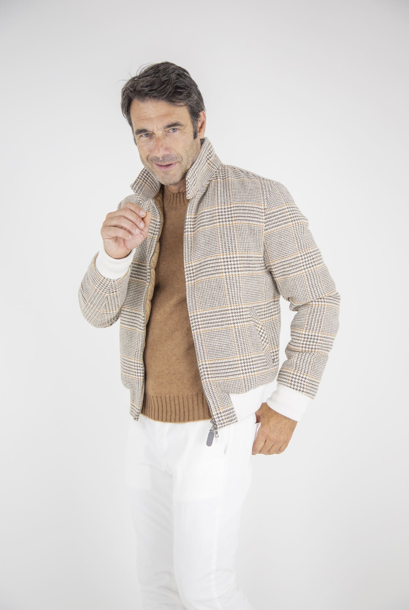 Bomber Principe di Galles Imbottito in Piuma d'Oca - Guarino Store