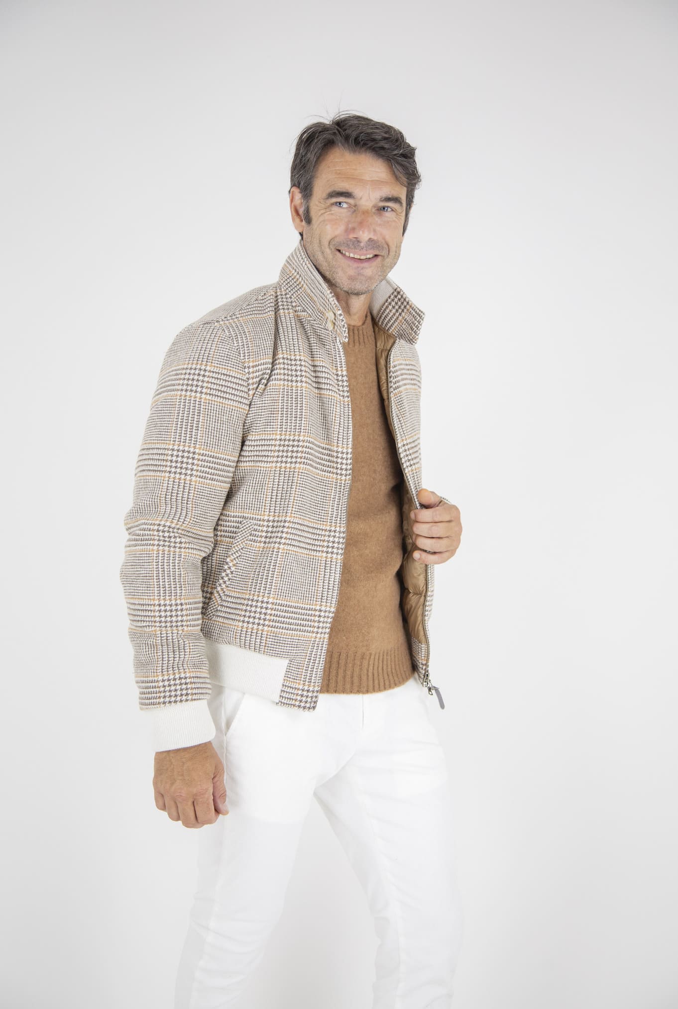 Bomber Principe di Galles Imbottito in Piuma d'Oca - Guarino Store