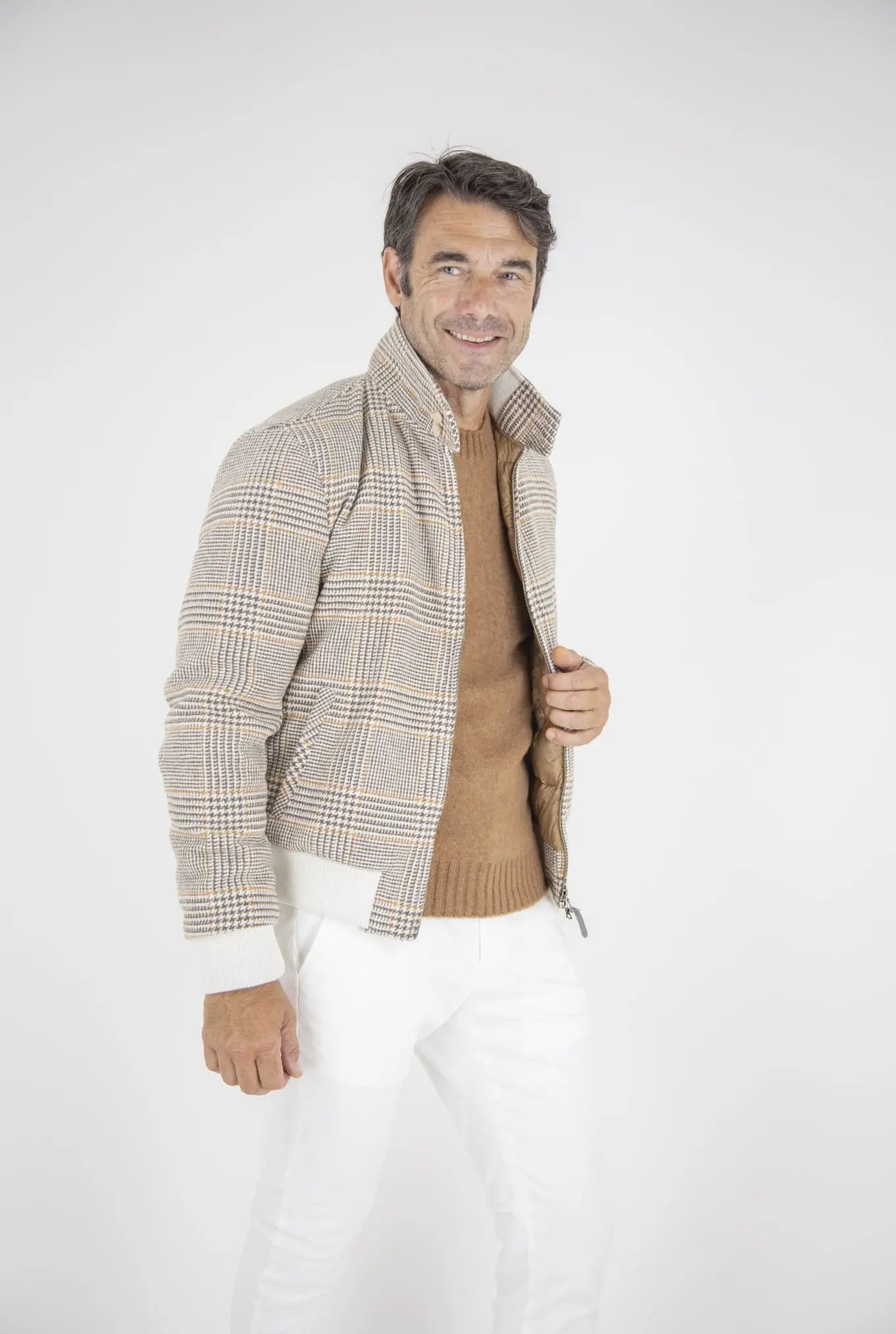 Bomber Principe di Galles Imbottito in Piuma d'Oca - Guarino Store