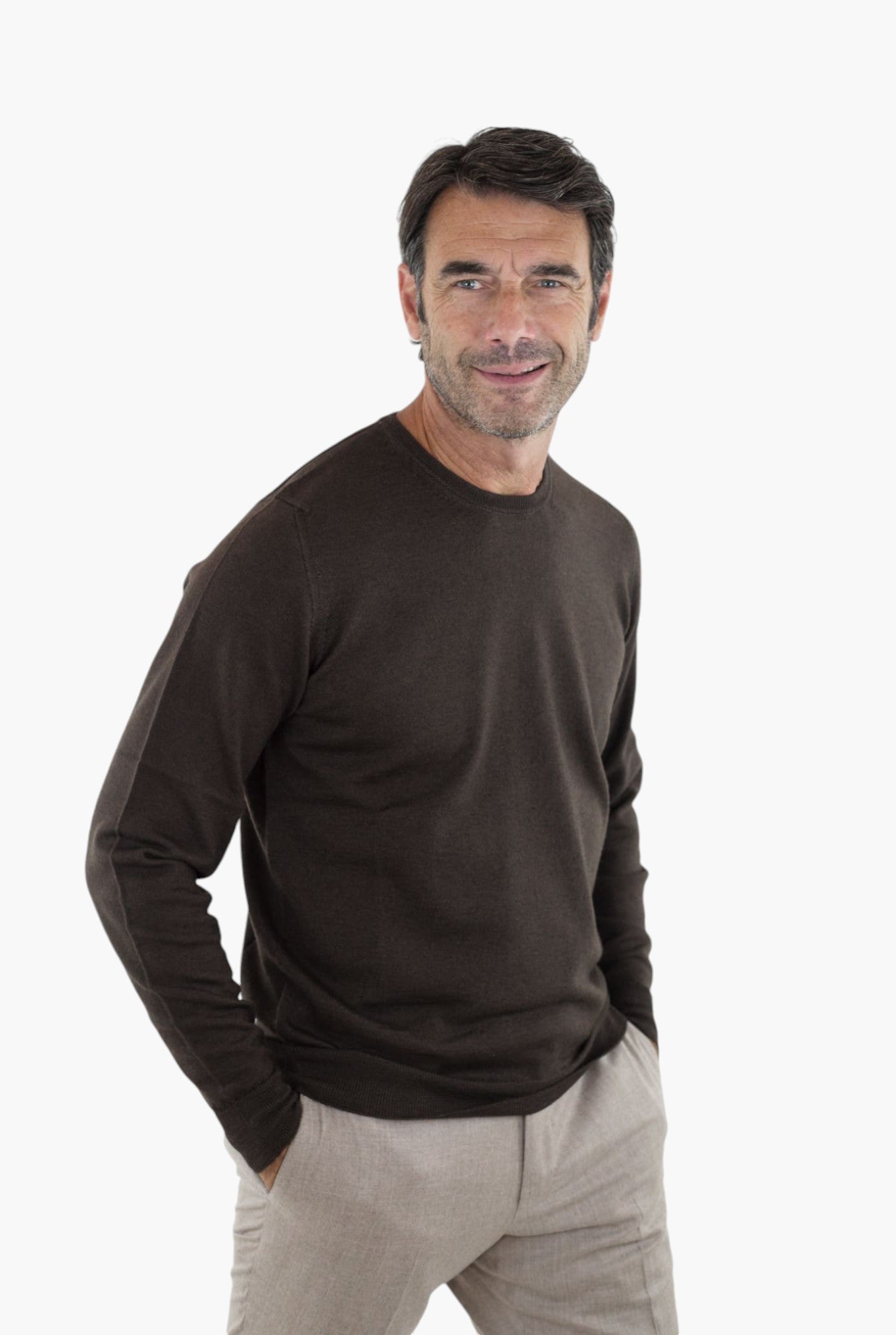 Girocollo Lana Merino Extrafine Testa di Moro - Guarino Store