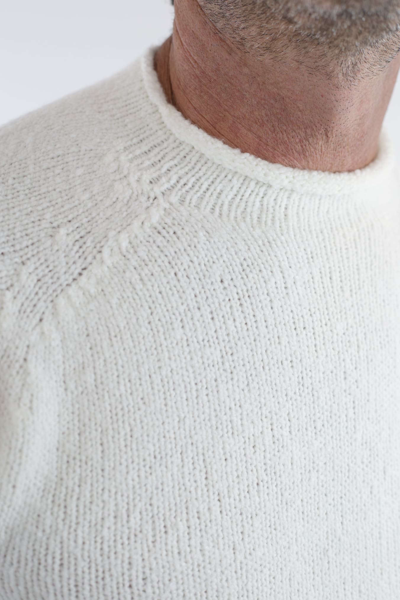 Maglia Malfile' Collo Mezzo Cratere Bianco - Guarino Store