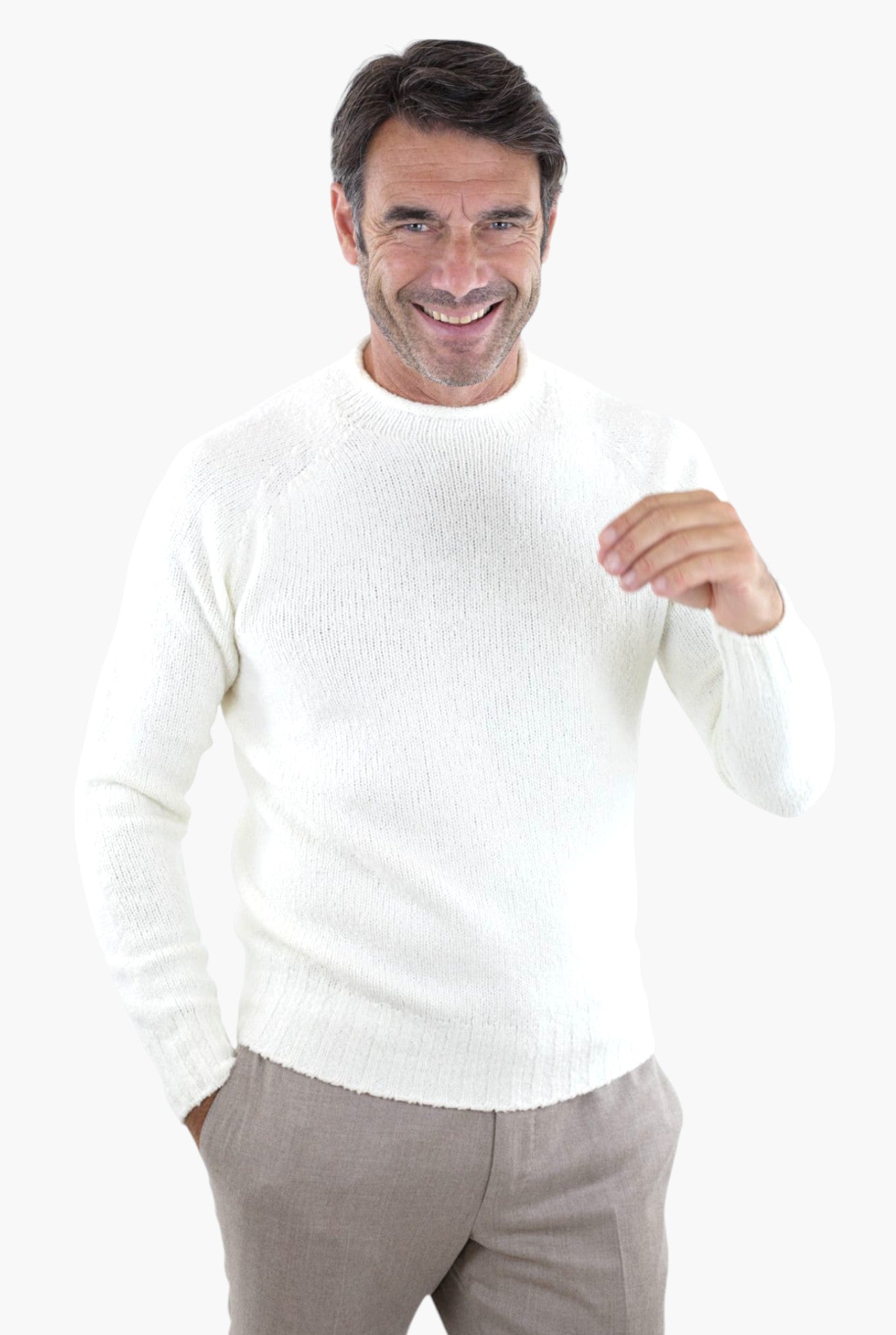 Maglia Malfile' Collo Mezzo Cratere Bianco - Guarino Store