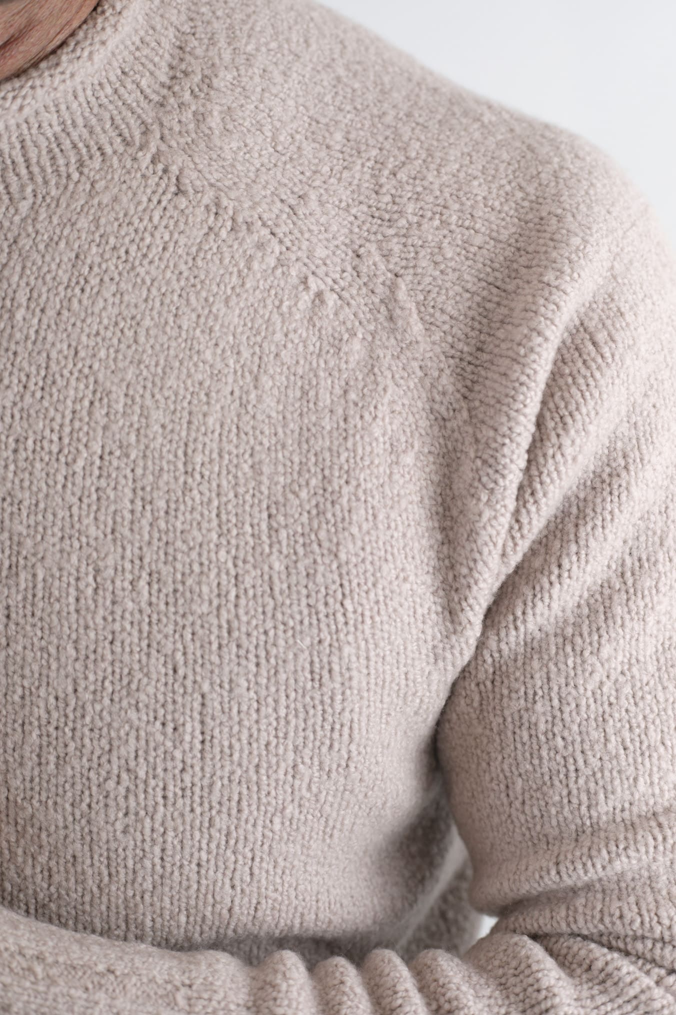 Maglia Malfile' Collo Mezzo Cratere Beige - Guarino Store