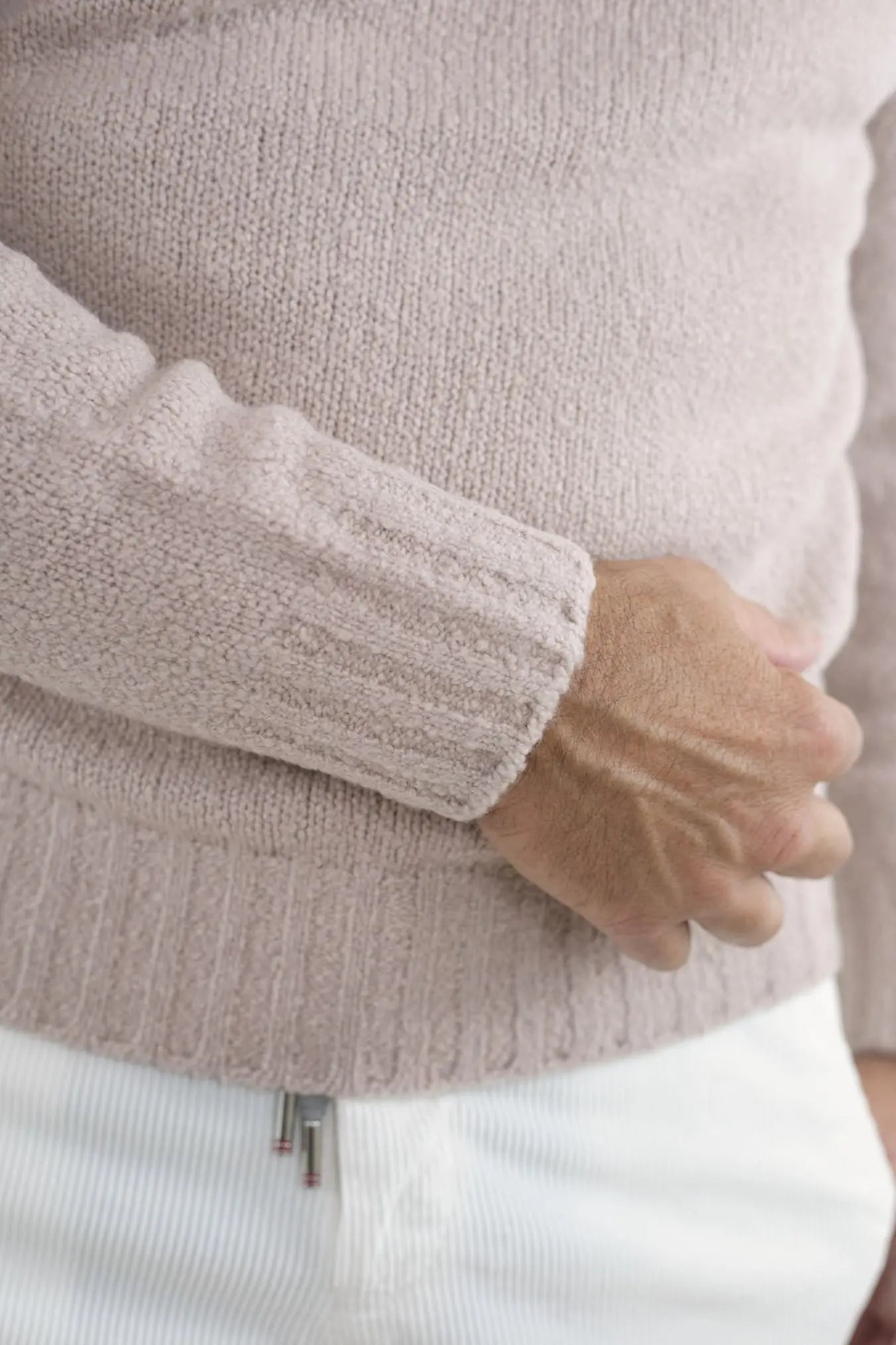 Maglia Malfile' Collo Mezzo Cratere Beige - Guarino Store