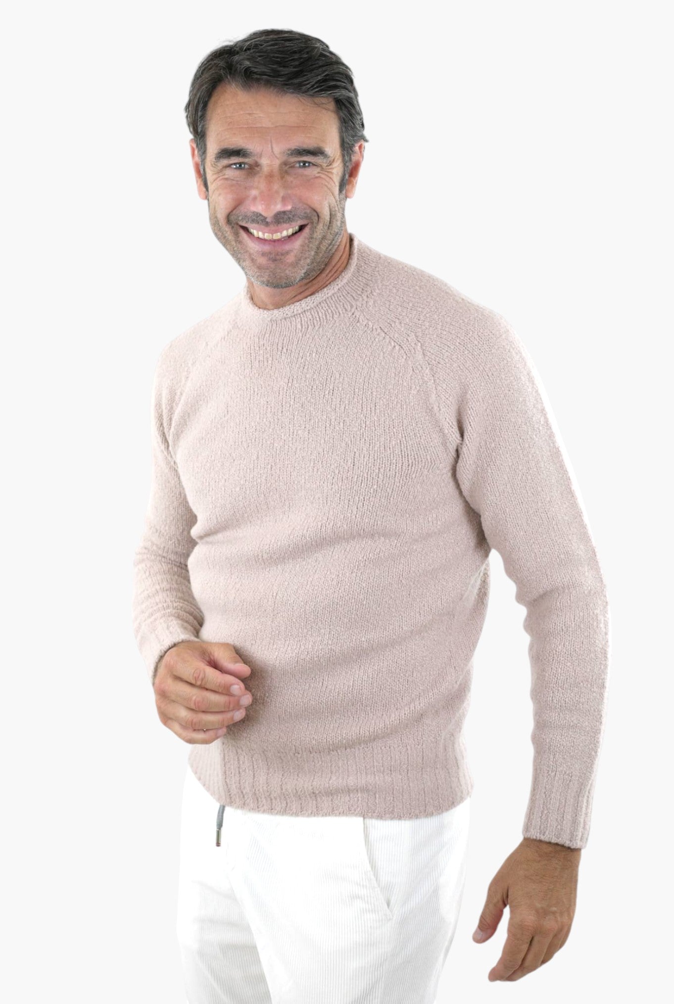 Maglia Malfile' Collo Mezzo Cratere Beige - Guarino Store