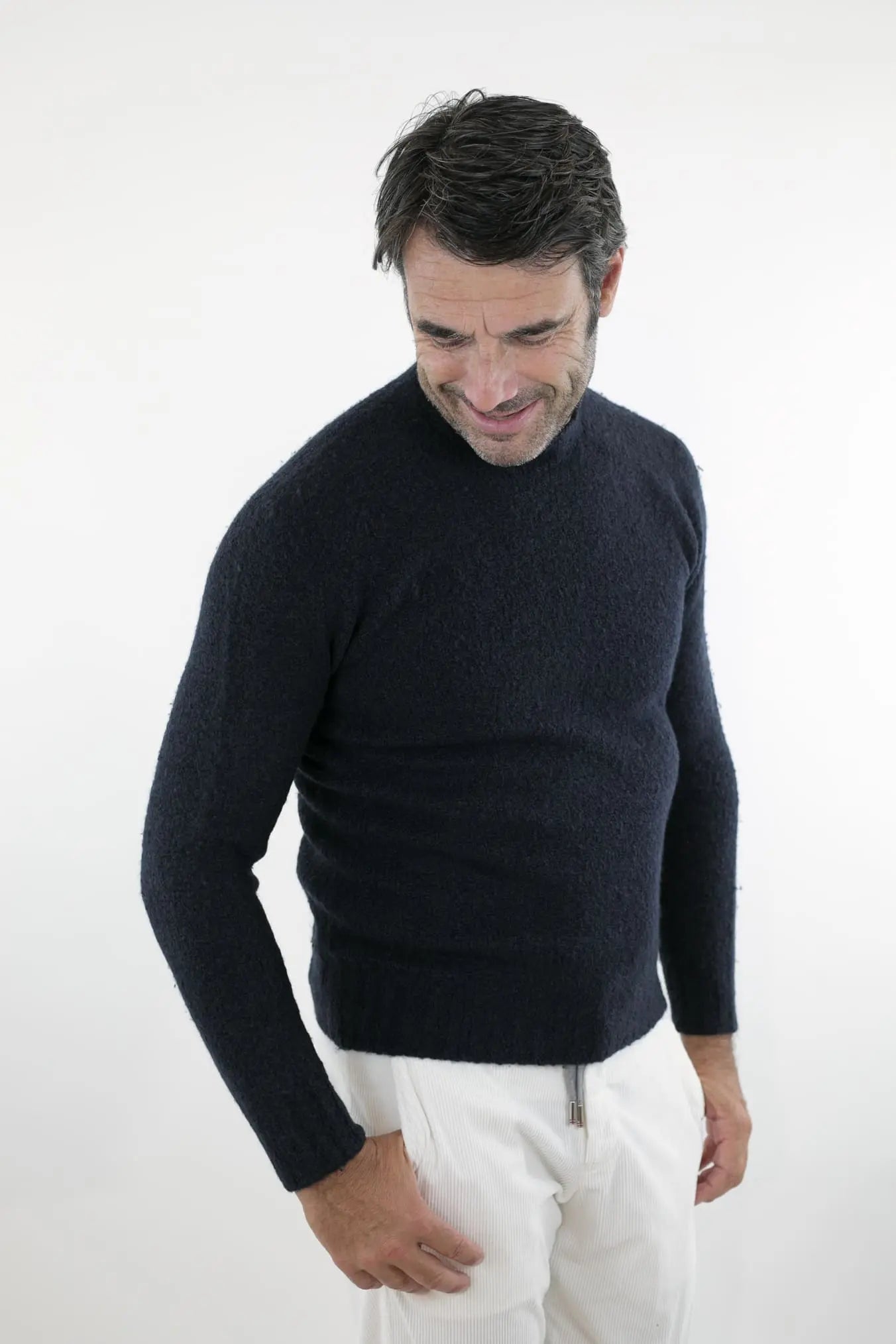 Maglia Malfile' Collo Mezzo Cratere Blu - Guarino Store