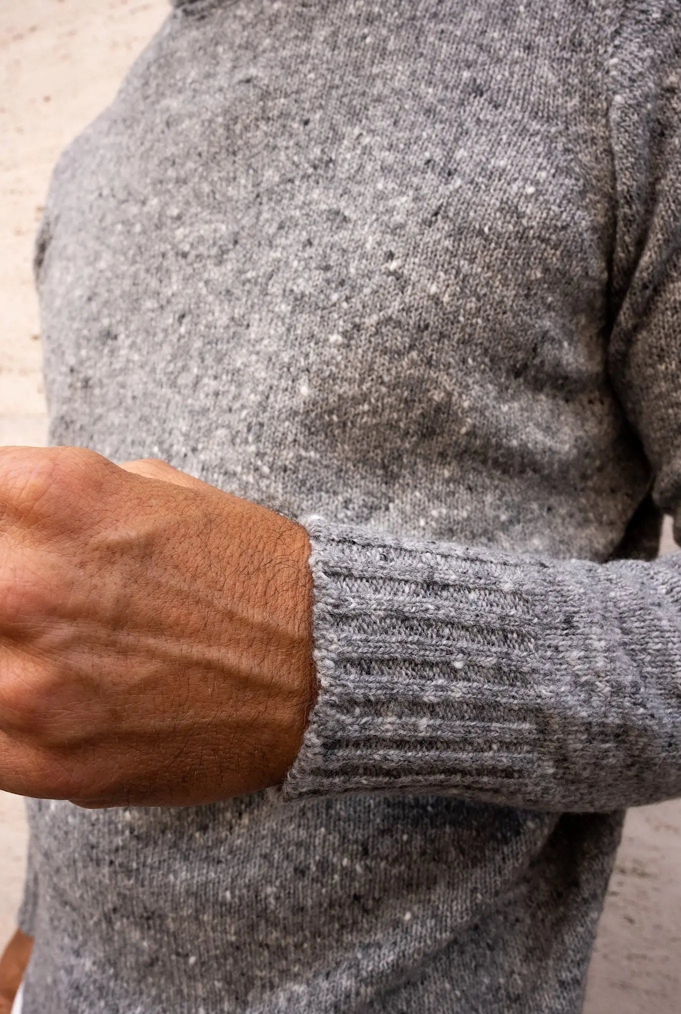 Dolcevita Tweed Lana e Cashmere Grigio Chiaro - Guarino Store