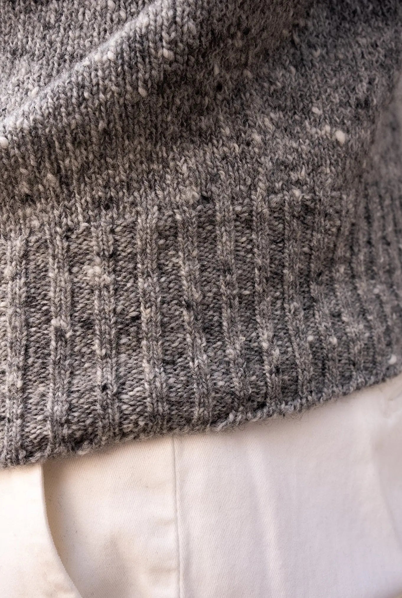 Dolcevita Tweed Lana e Cashmere Grigio Chiaro - Guarino Store