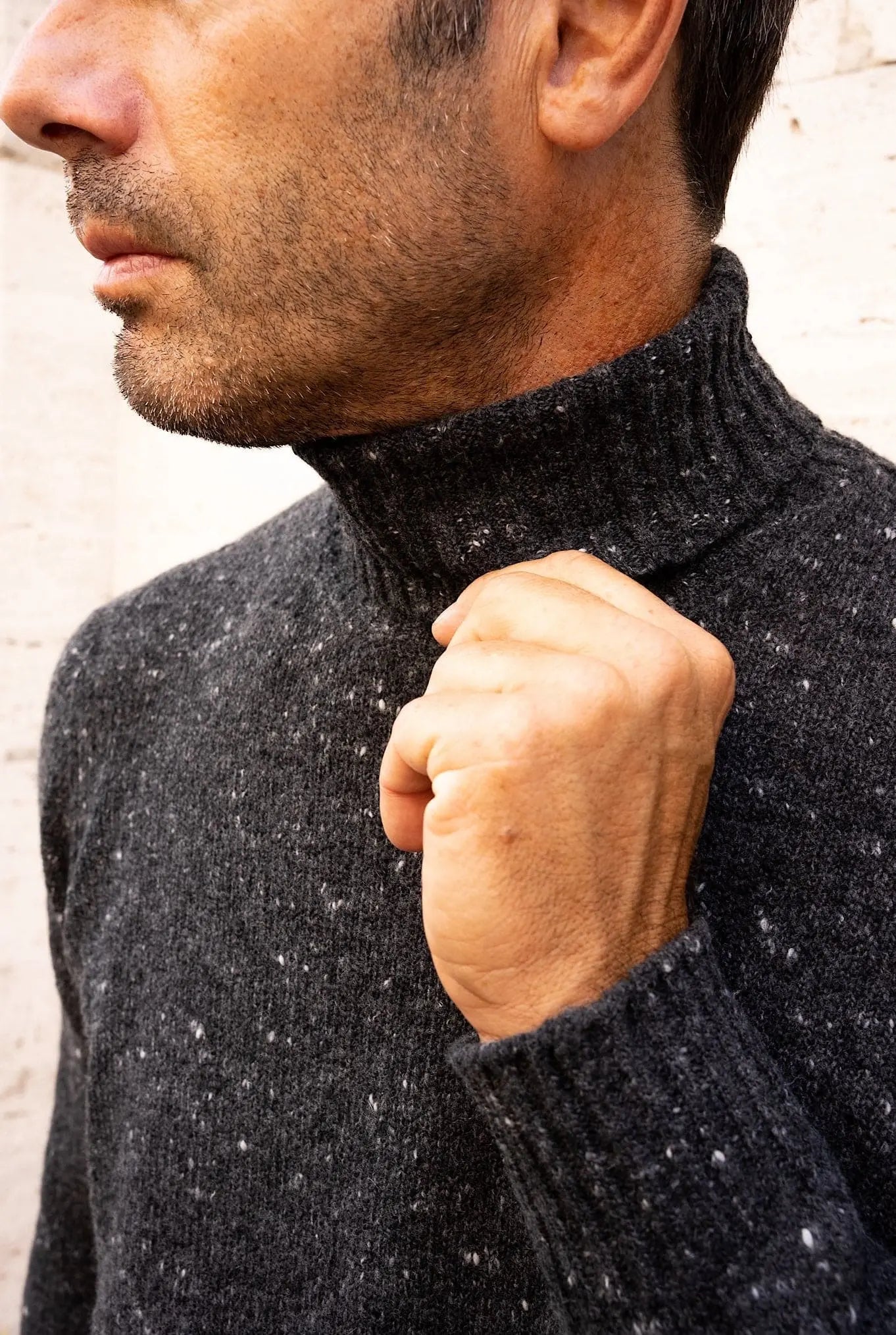 Dolcevita Tweed Lana e Cashmere Antracite - Guarino Store