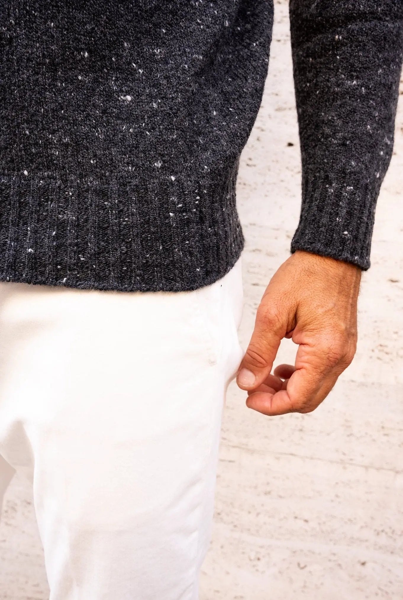 Dolcevita Tweed Lana e Cashmere Antracite - Guarino Store