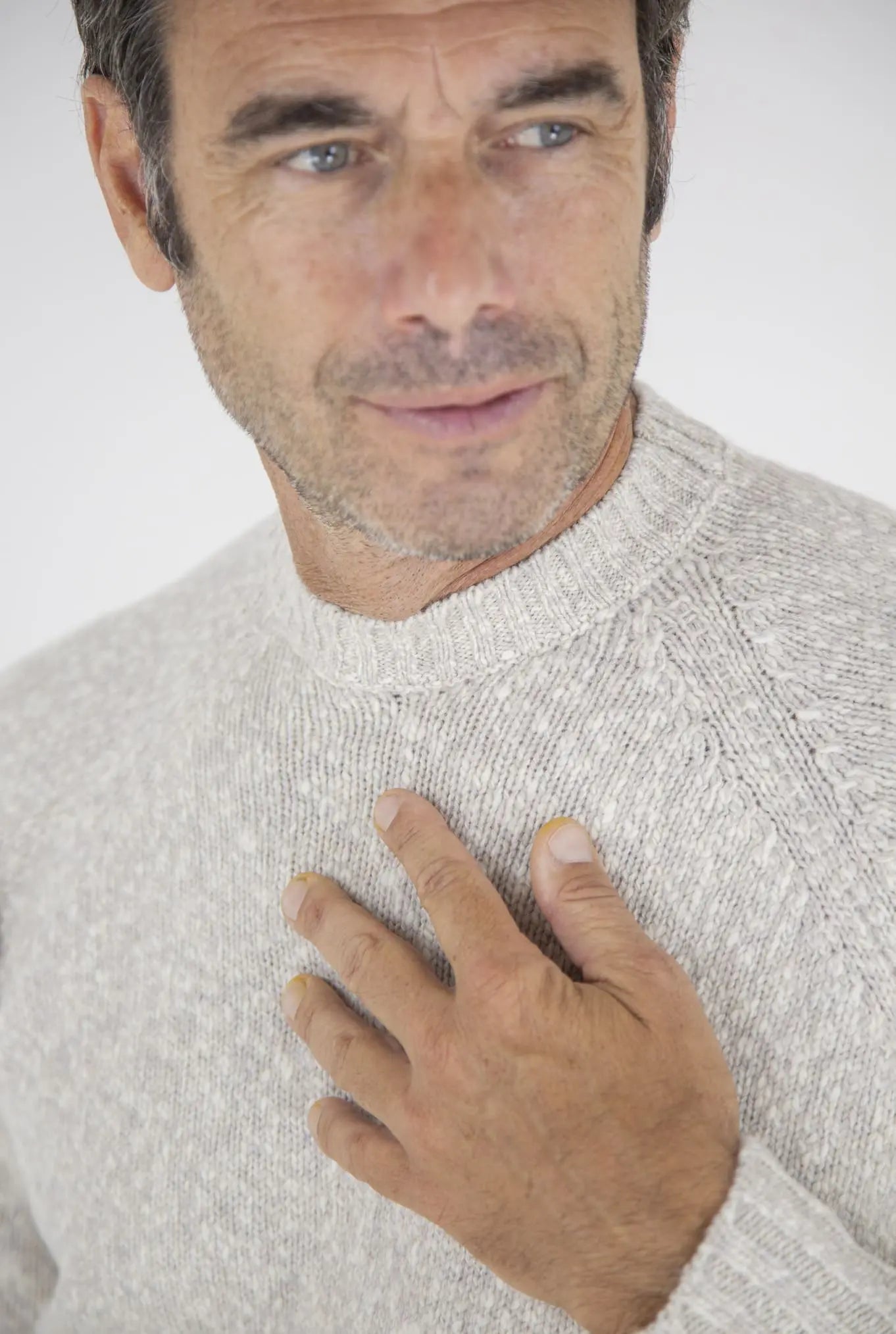 Maglia Girocollo Lambswool Beige Corda Mèlange - Guarino Store