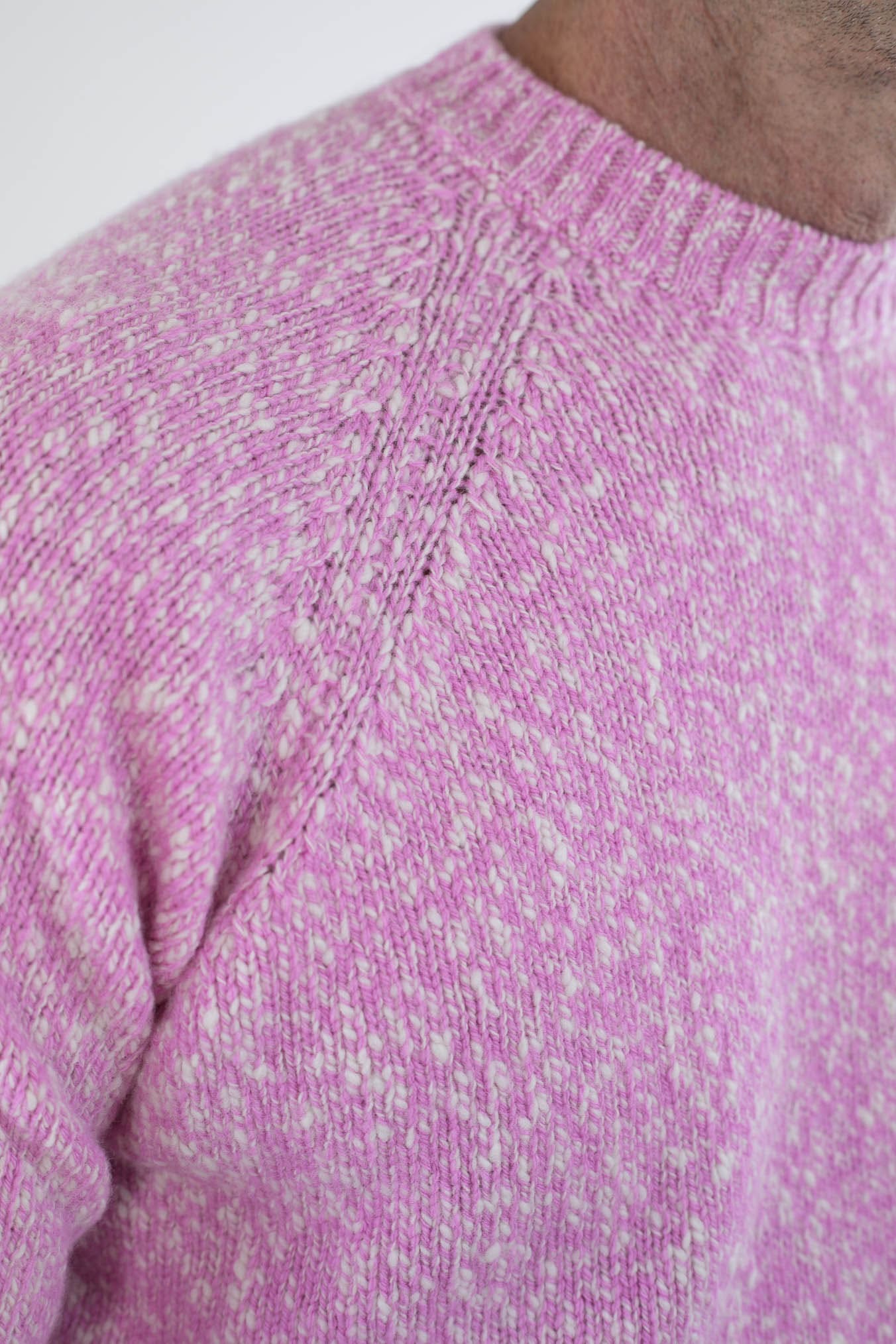 Maglia Girocollo Lambswool Rosa Mèlange - Guarino Store