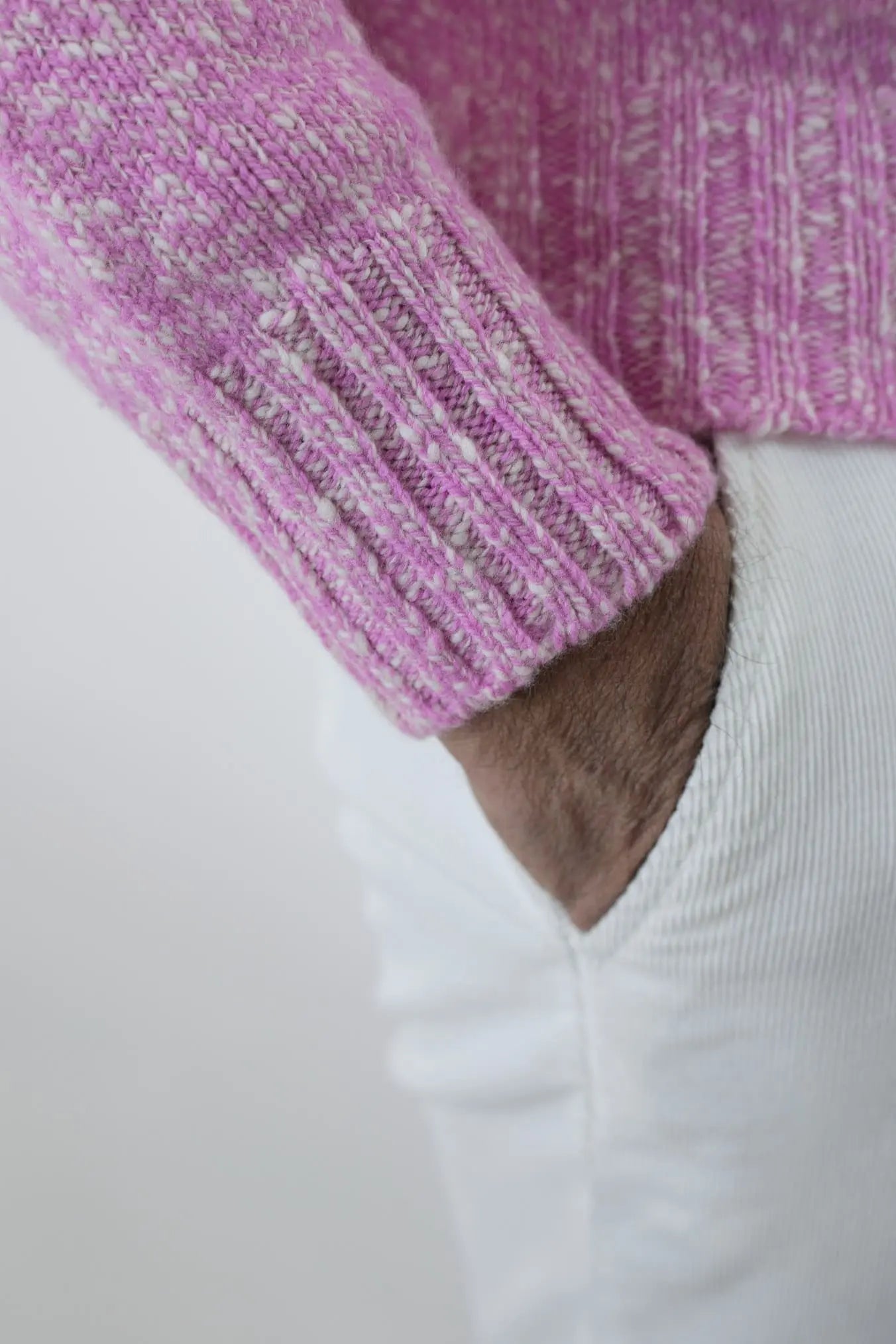 Maglia Girocollo Lambswool Rosa Mèlange - Guarino Store