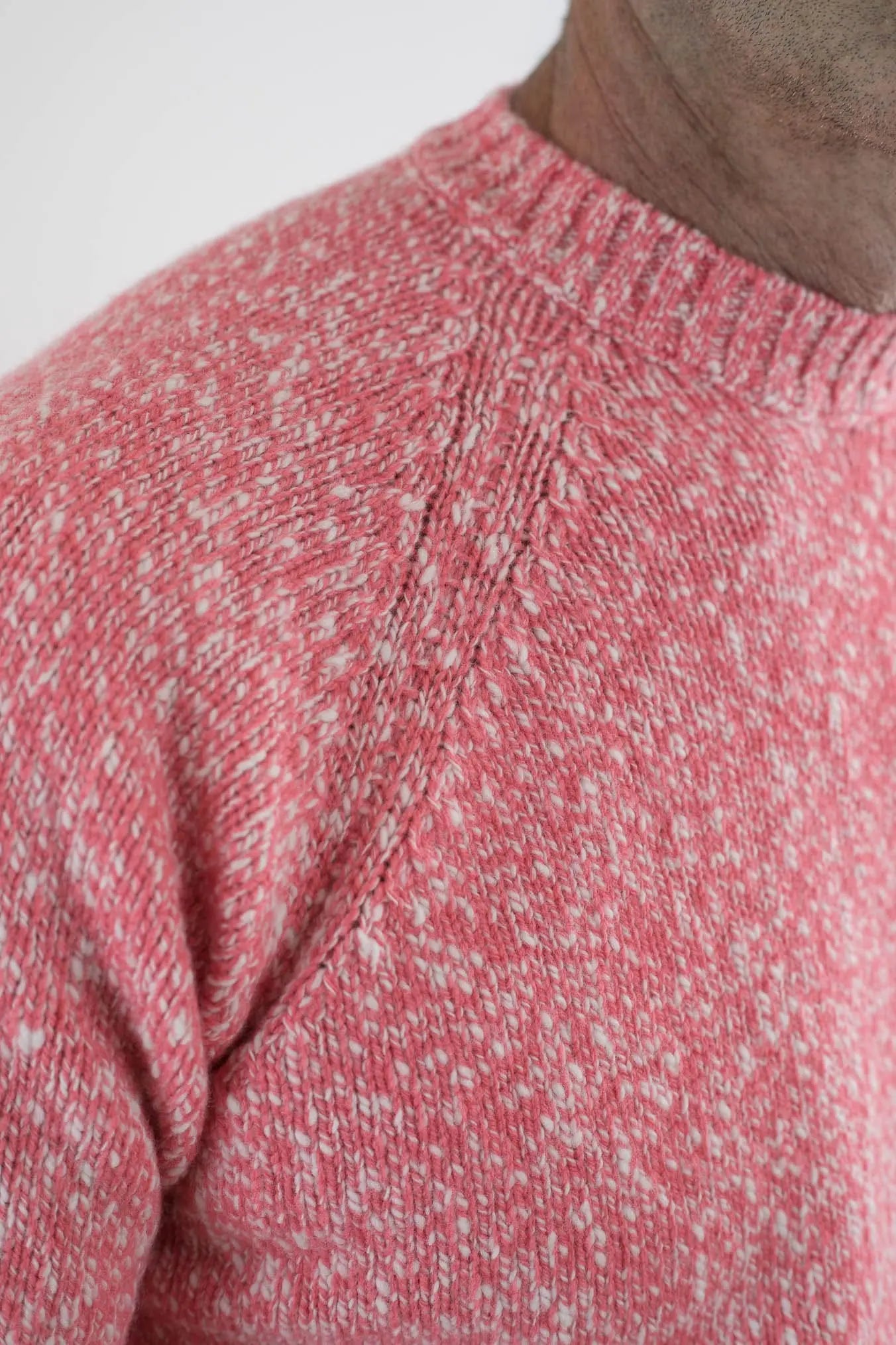 Maglia Girocollo Lambswool Arancio Mèlange - Guarino Store