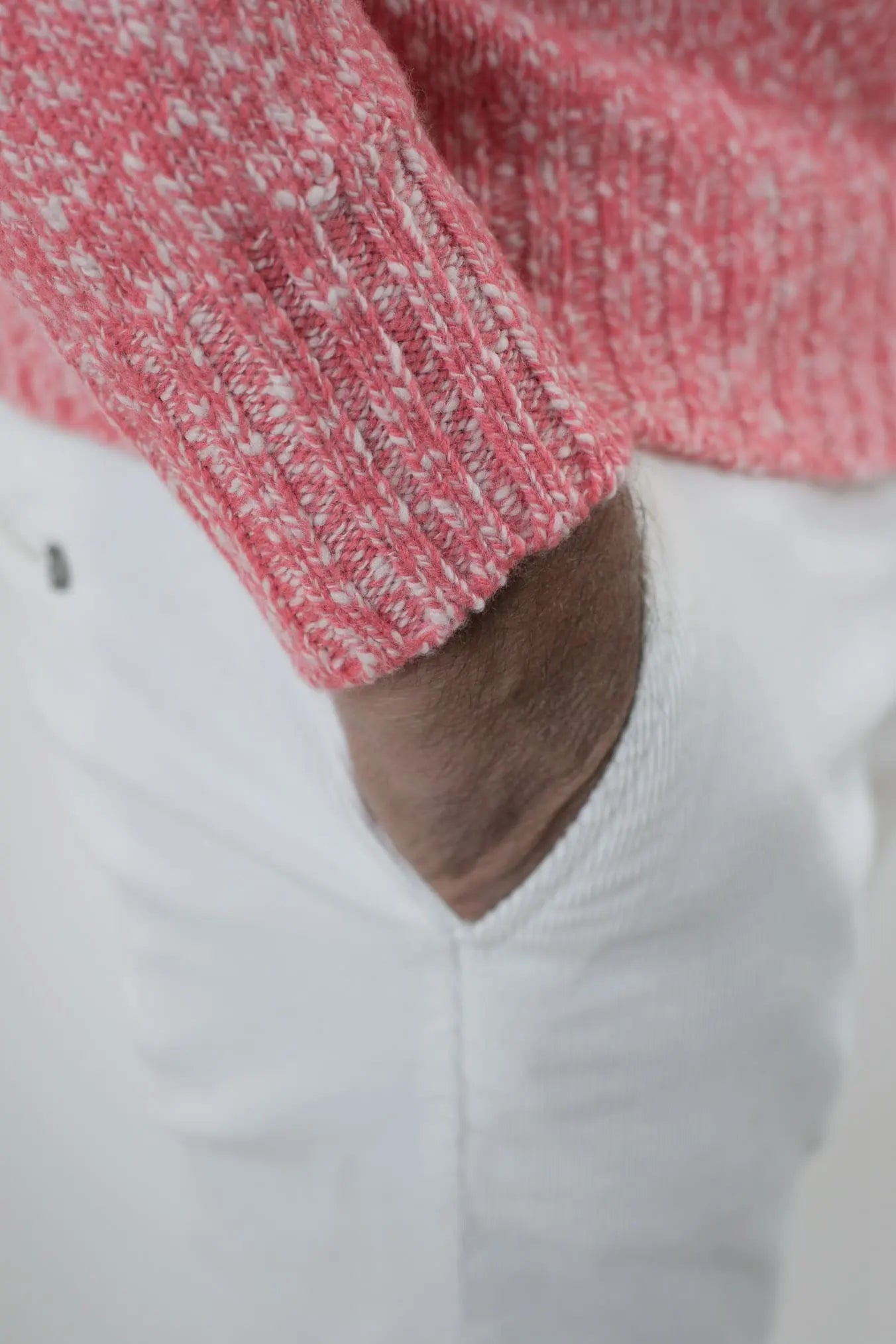 Maglia Girocollo Lambswool Arancio Mèlange - Guarino Store