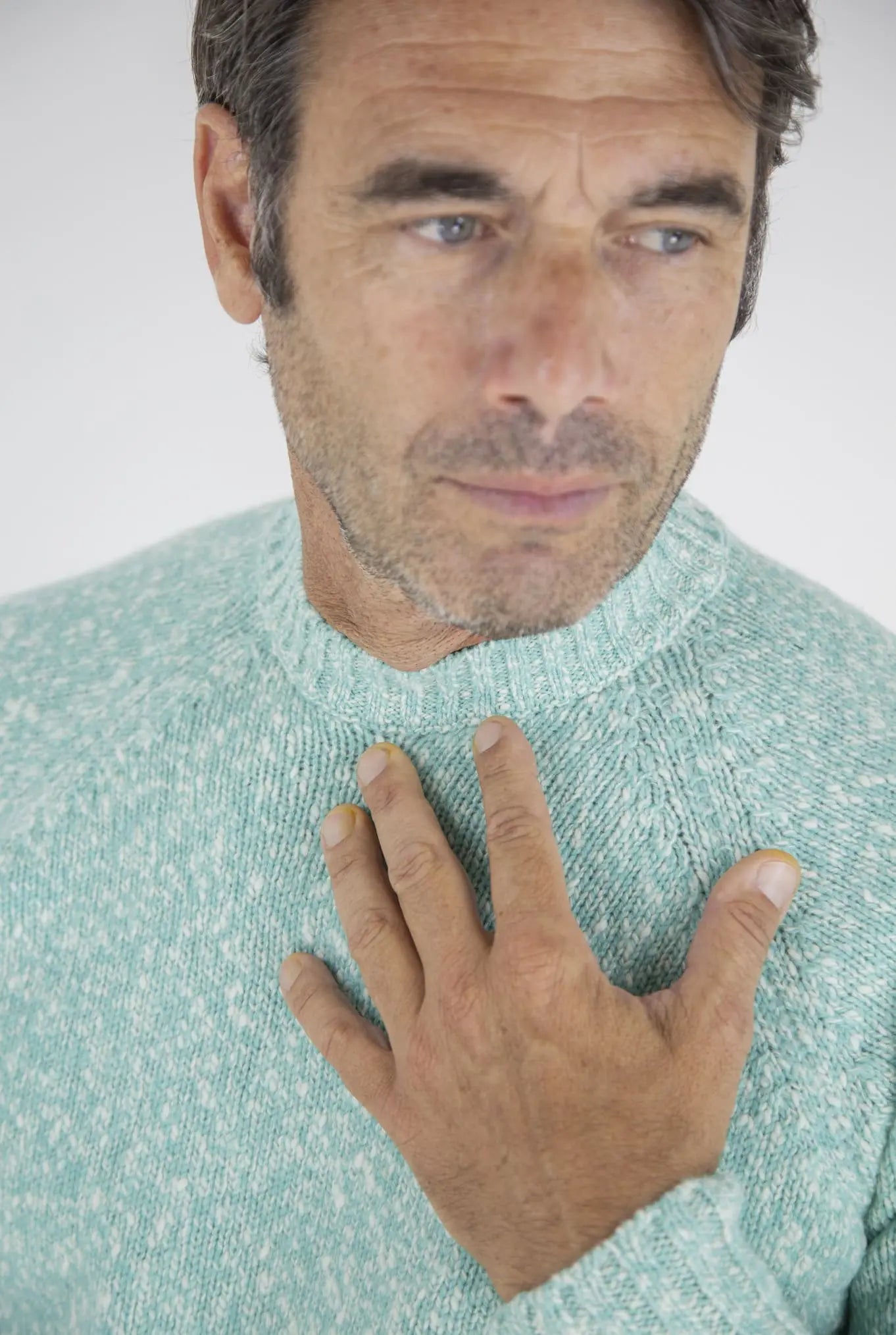 Maglia Girocollo Lambswool Verde Mèlange - Guarino Store
