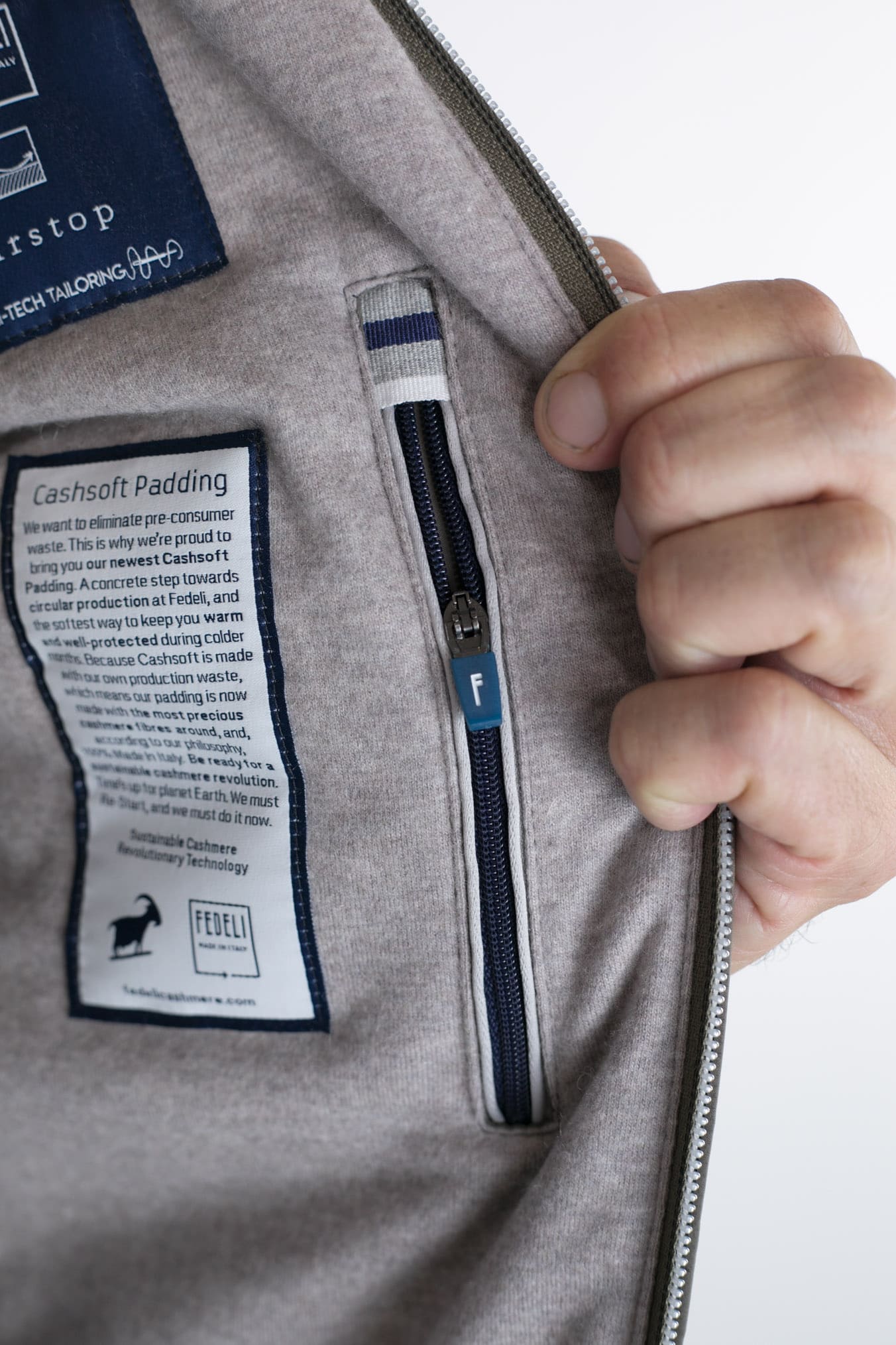 Giubbino con Cappuccio Airstop Foderato in Cashmere Beige - Guarino Store