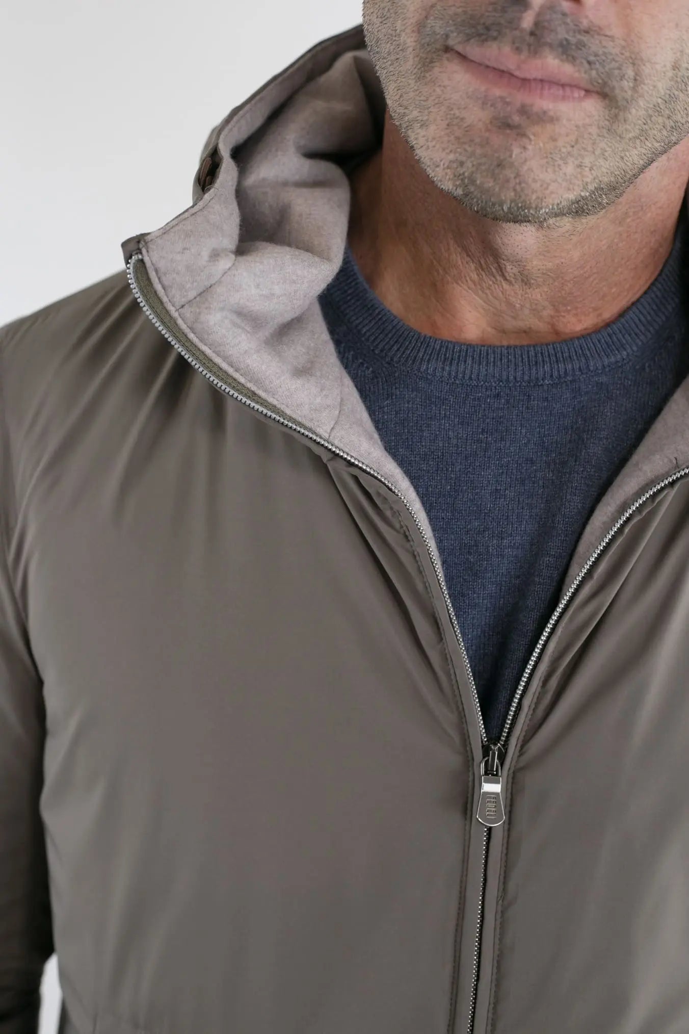 Giubbino con Cappuccio Airstop Foderato in Cashmere Beige - Guarino Store