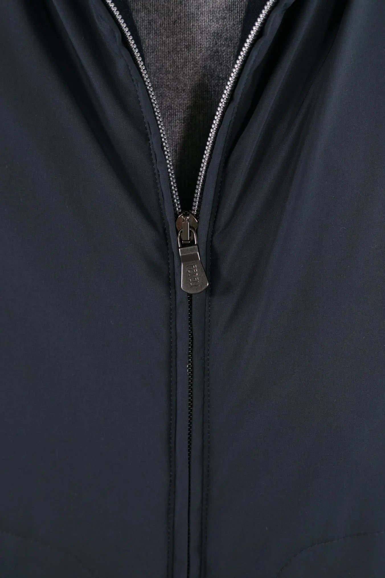 Giubbino con Cappuccio Airstop Foderato in Cashmere Blu Scuro - Guarino Store