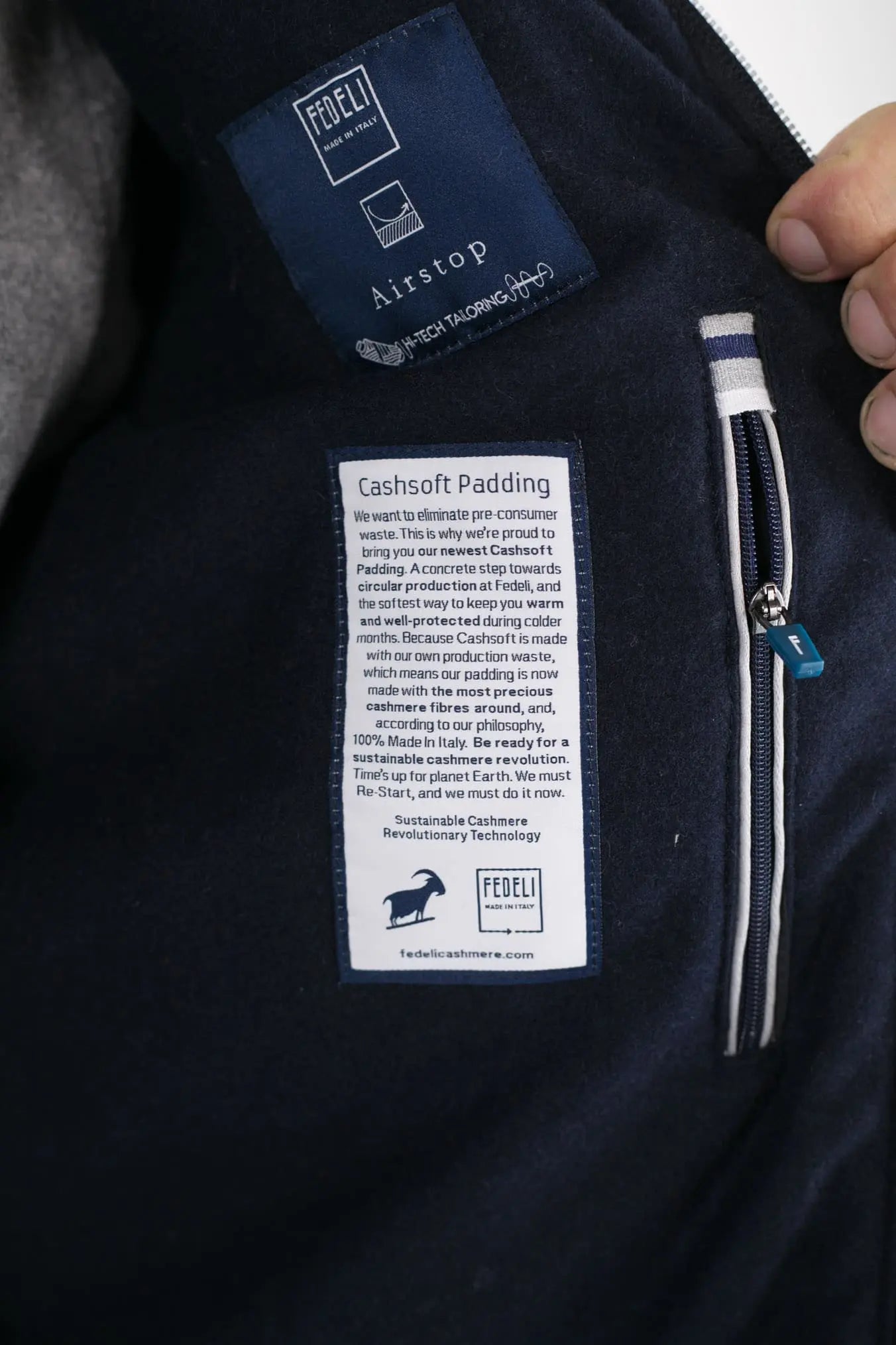 Giubbino con Cappuccio Airstop Foderato in Cashmere Nero - Guarino Store