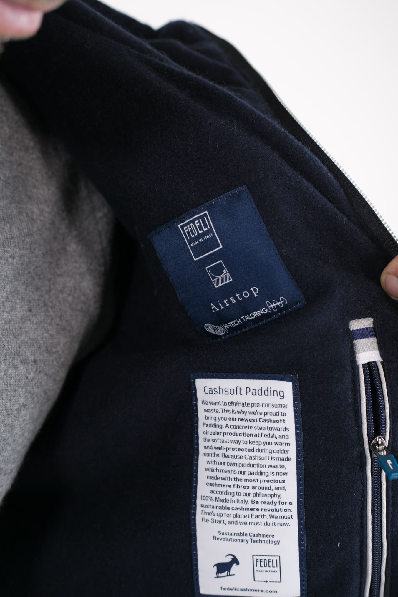 Giubbino con Cappuccio Airstop Foderato in Cashmere Nero - Guarino Store