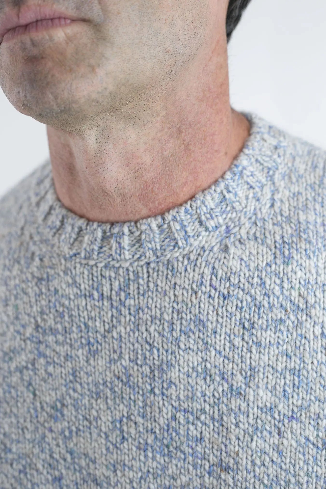 Girocollo Cashmere Azzurro Mélange - Guarino Store