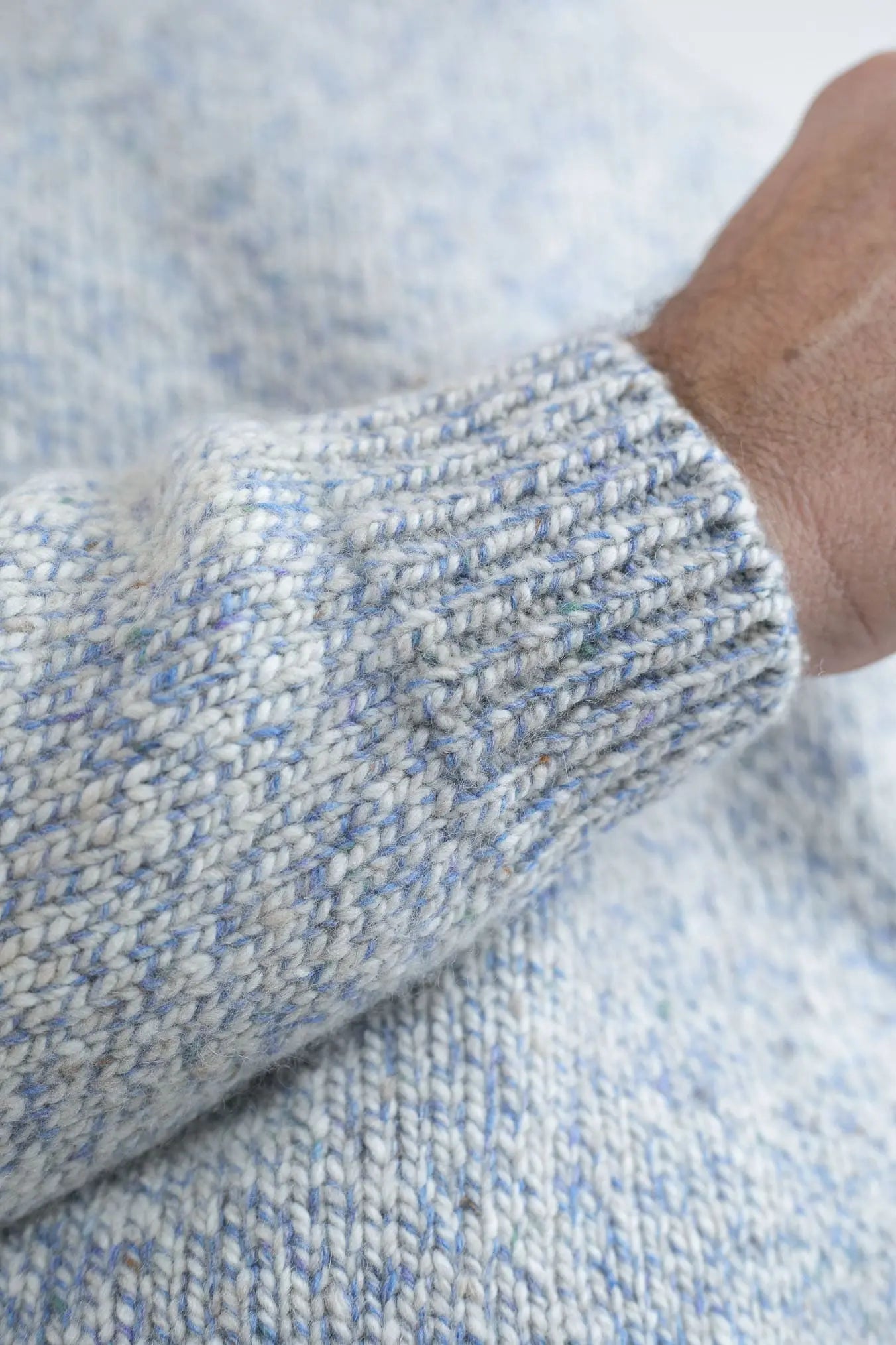 Girocollo Cashmere Azzurro Mélange - Guarino Store