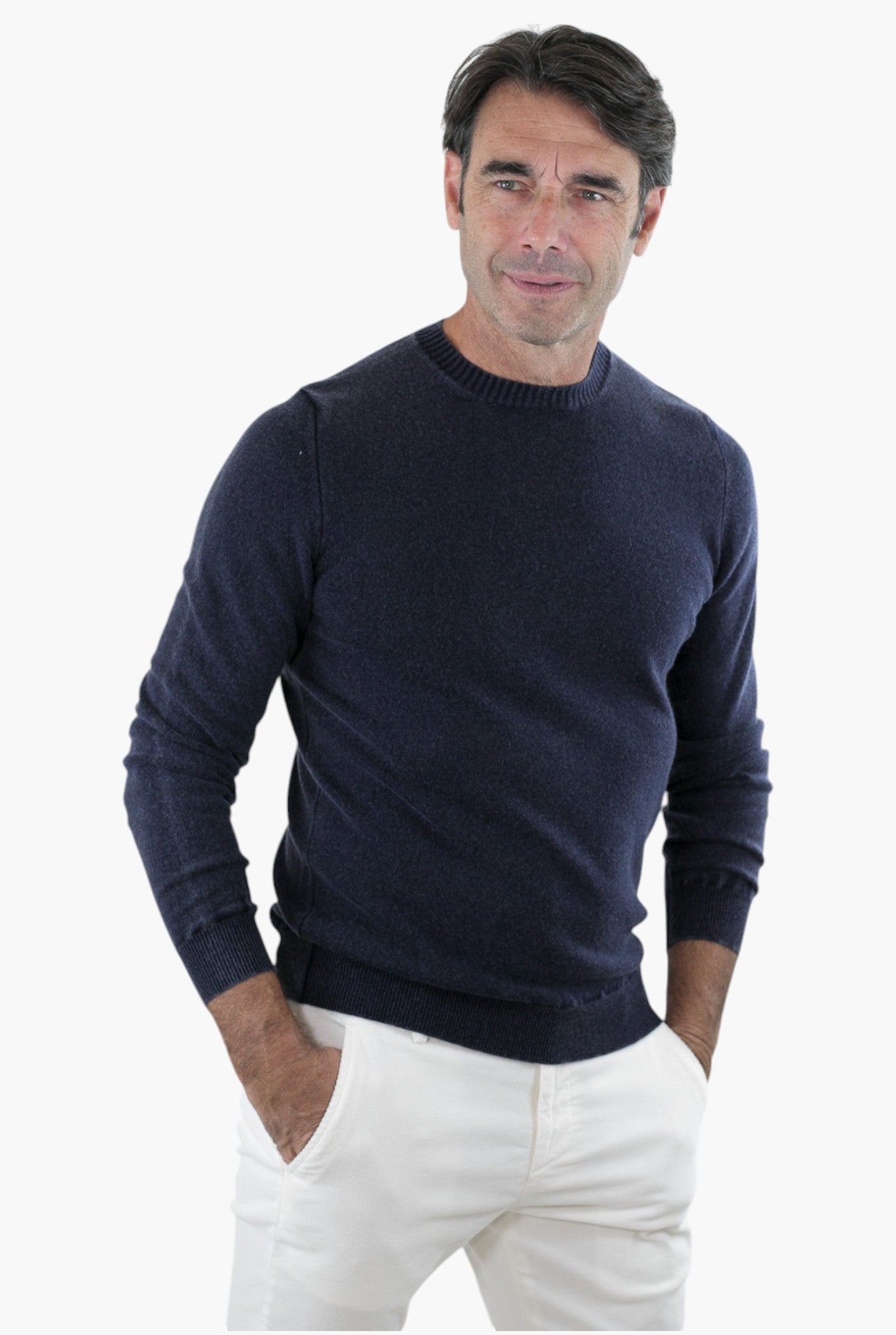Girocollo Argentina Frosted Cashmere Blu - Guarino Store