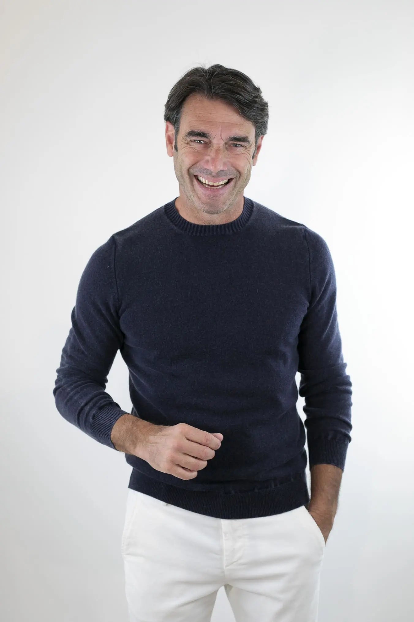 Girocollo Argentina Frosted Cashmere Blu - Guarino Store