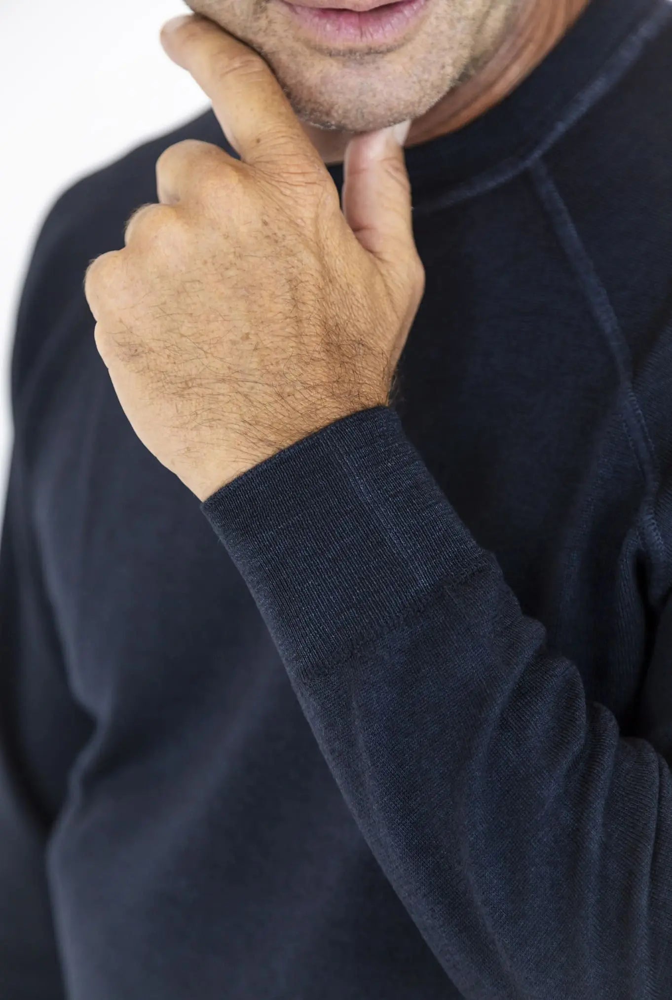 Maglia Girocollo Raglan Nero Washed - Guarino Store