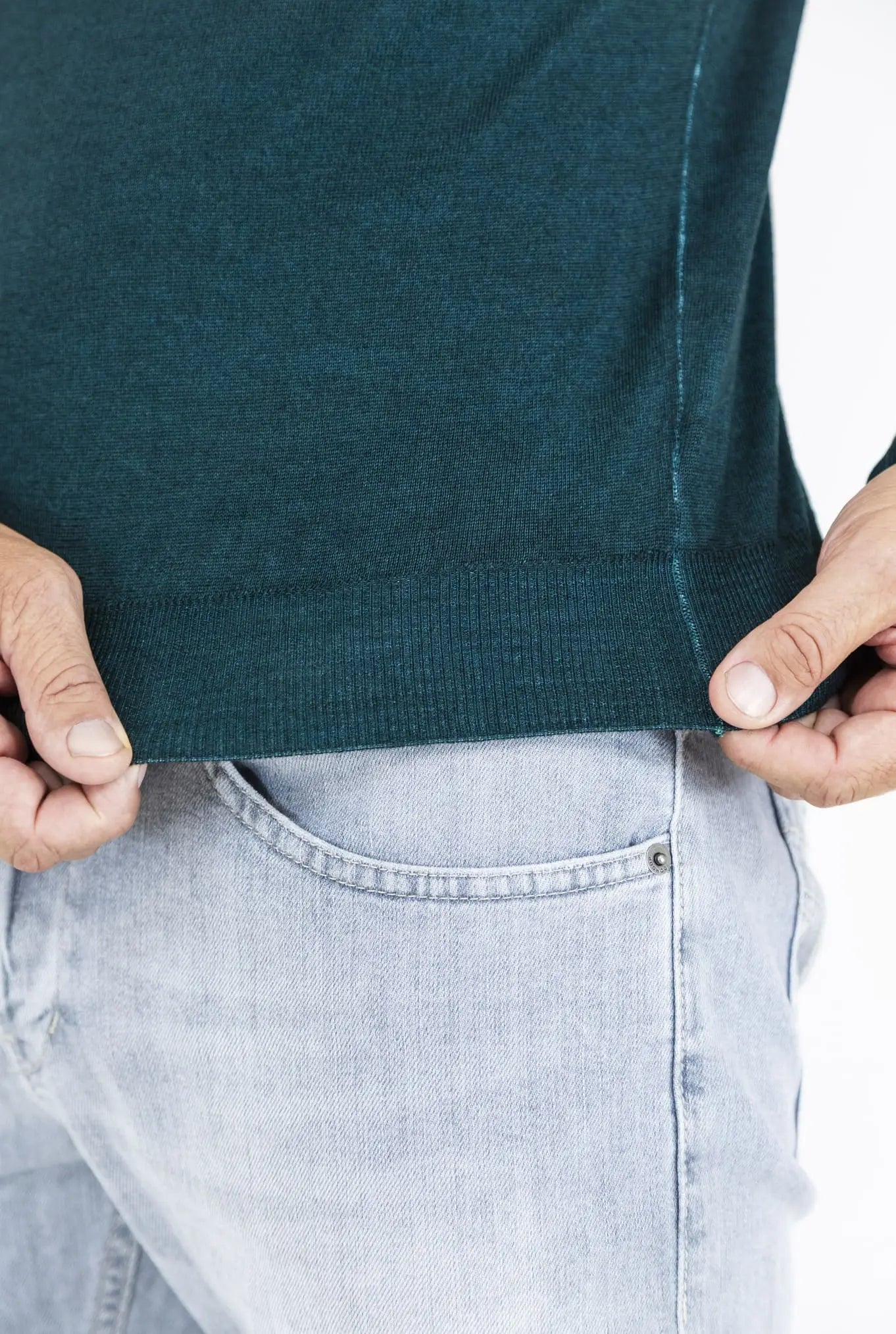 Maglia Girocollo Raglan Verde Washed - Guarino Store