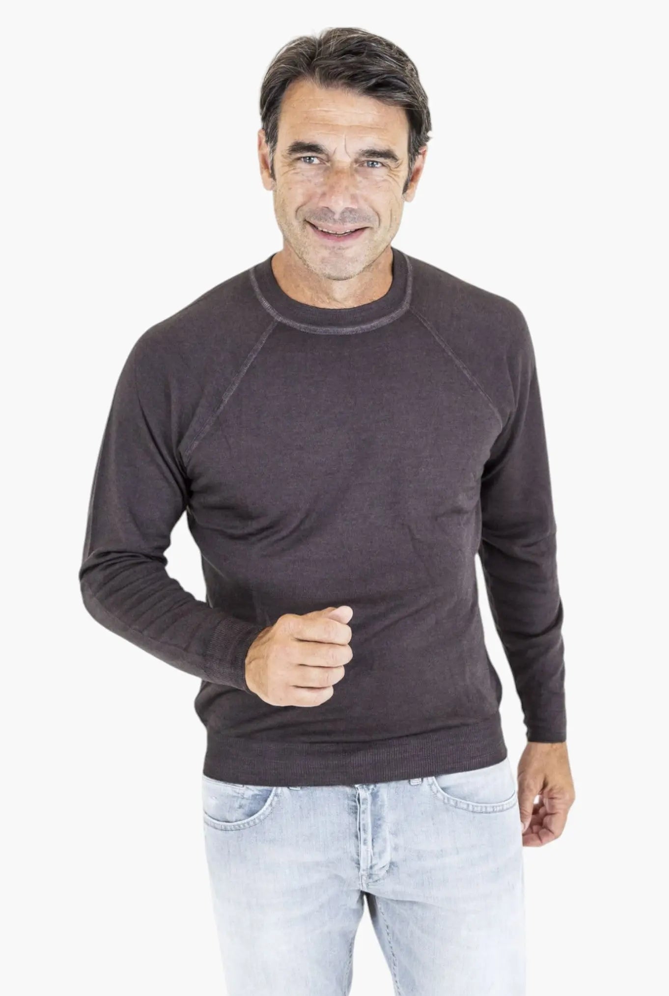 Maglia Girocollo Raglan Testa di Moro Washed - Guarino Store