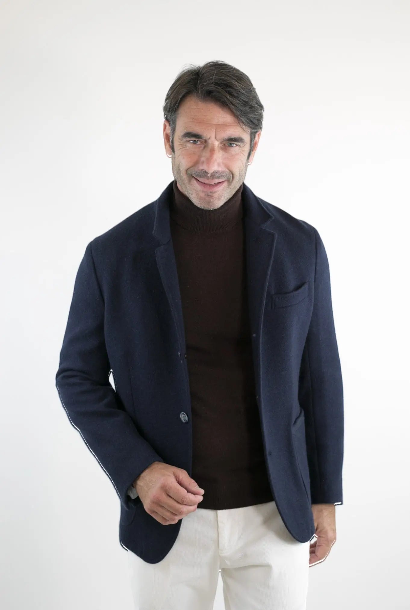 Giacca Damon Cashmere Double Blu Scuro - Guarino Store