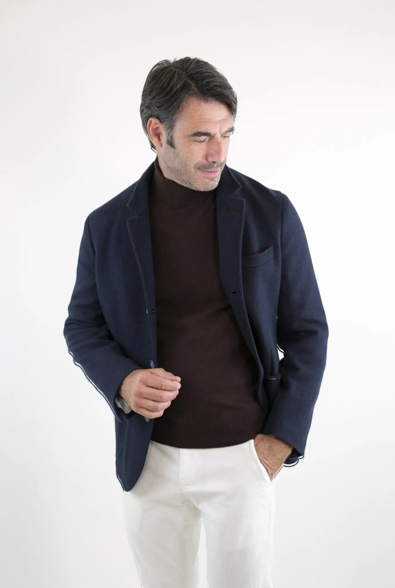 Giacca Damon Cashmere Double Blu Scuro - Guarino Store