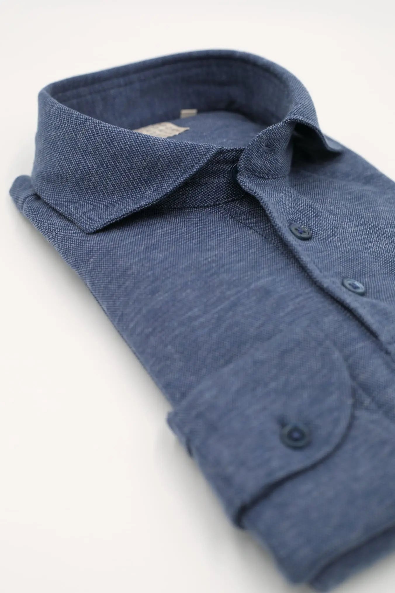 Polo Jersey Cotone e Cashmere Piquet Bluette Mélange - Guarino Store