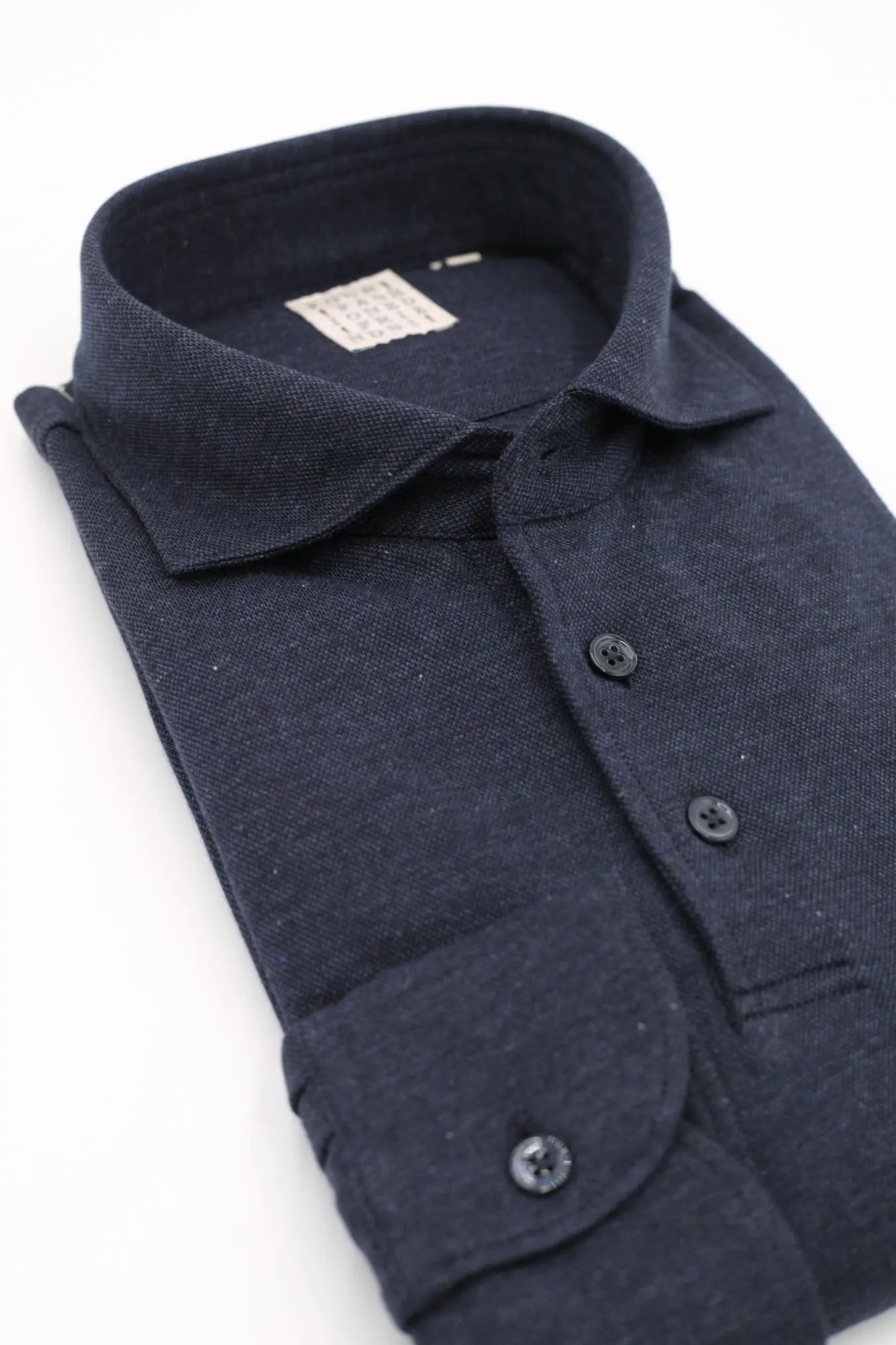 Polo Jersey Cotone e Cashmere Piquet Blu Notte Mélange - Guarino Store